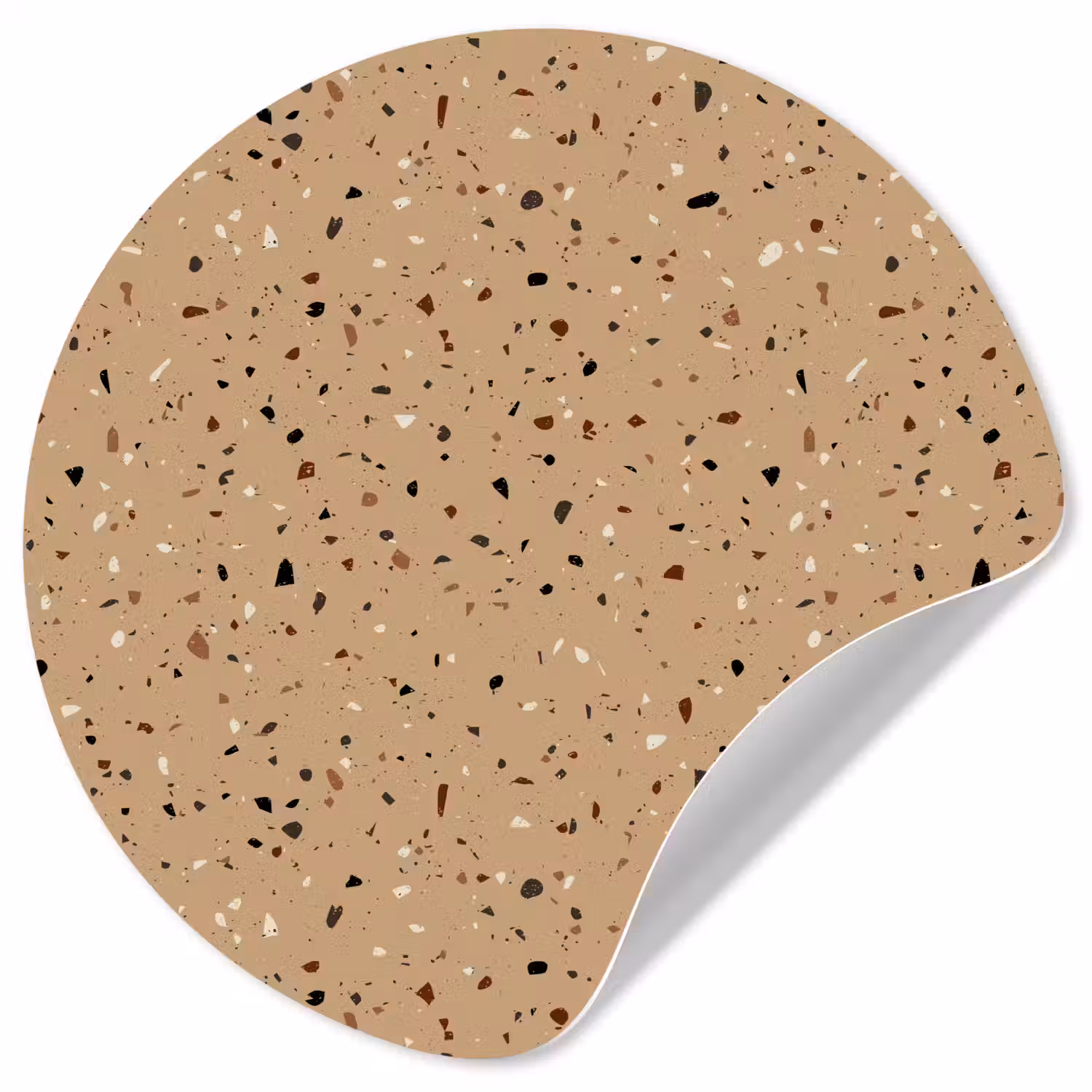 Terrazzo - Patroon - Beige Wandcirkel behangsticker klein 186 -3d