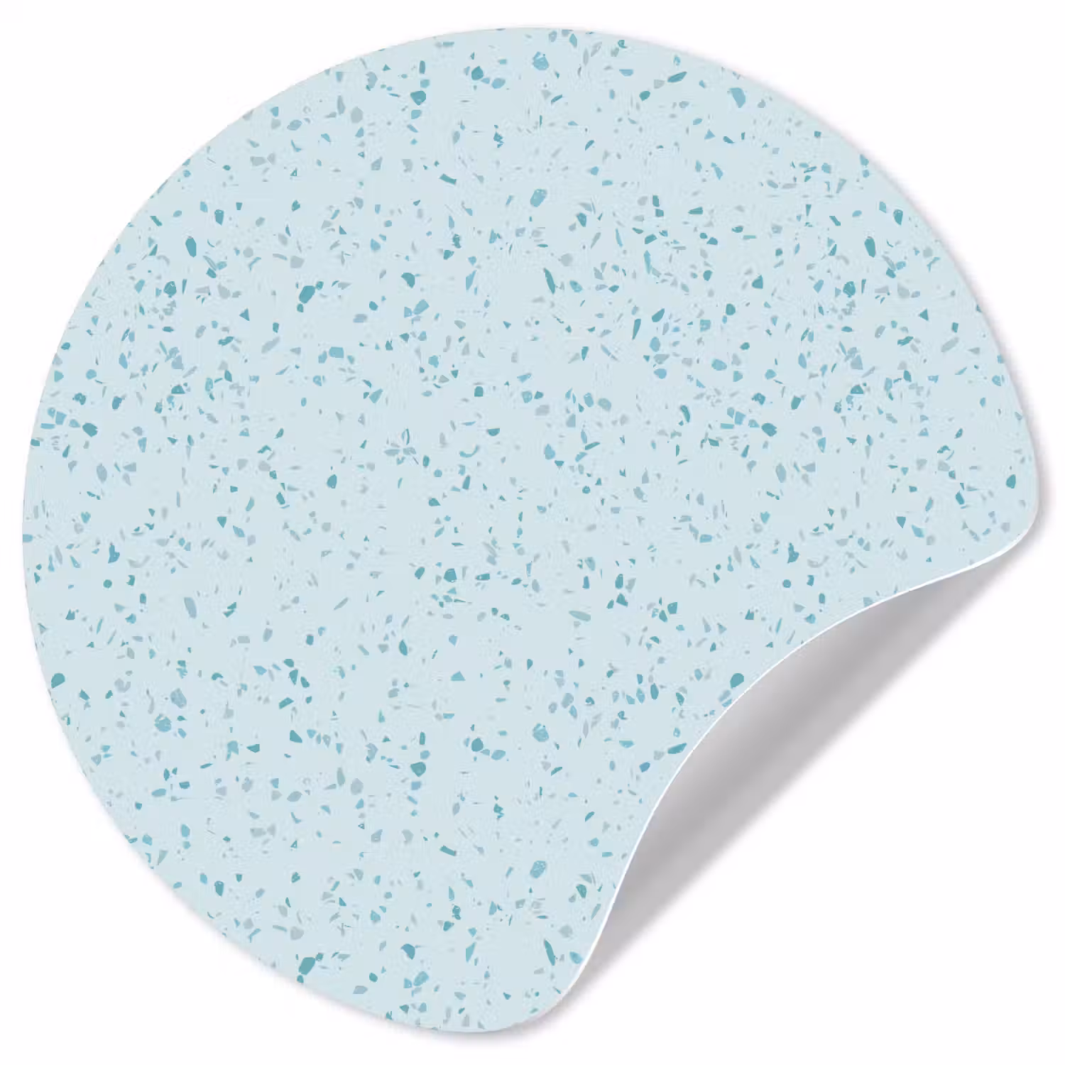 Terrazzo - Patroon - Kleurrijk - Baby Blauw Wandcirkel behangsticker klein 186 -3d