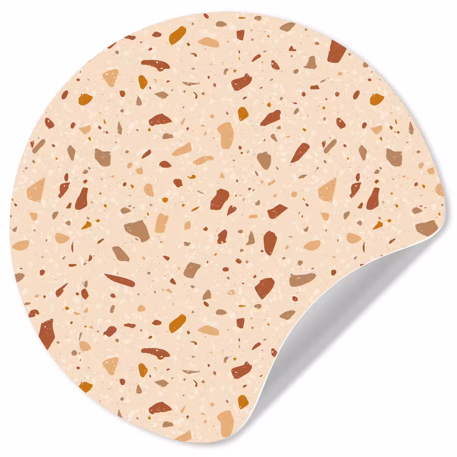 Terrazzo - Patroon - Kleurrijk - Steen Wandcirkel behangsticker klein 186 -3d