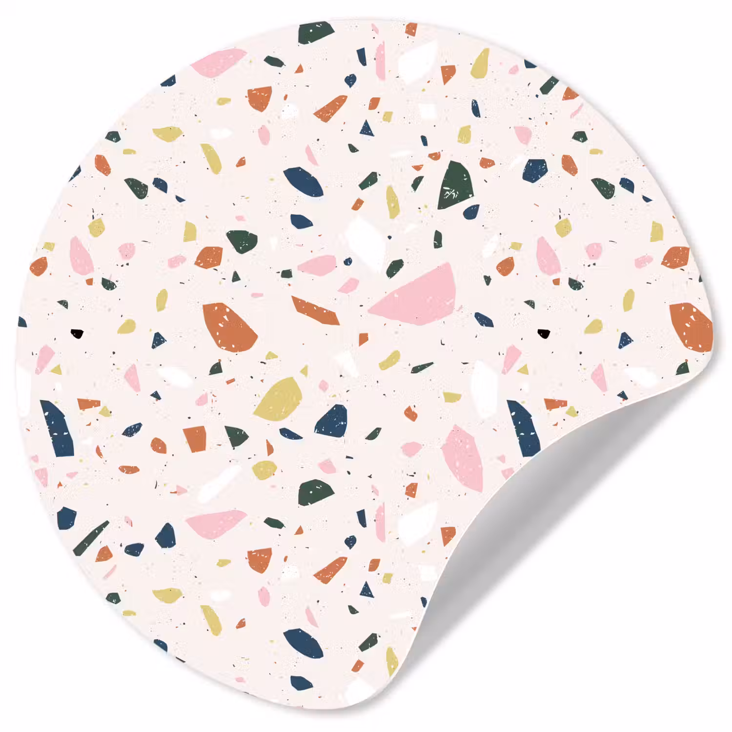 Terrazzo - Patroon - Kleurrijk Wandcirkel behangsticker klein 186 -3d