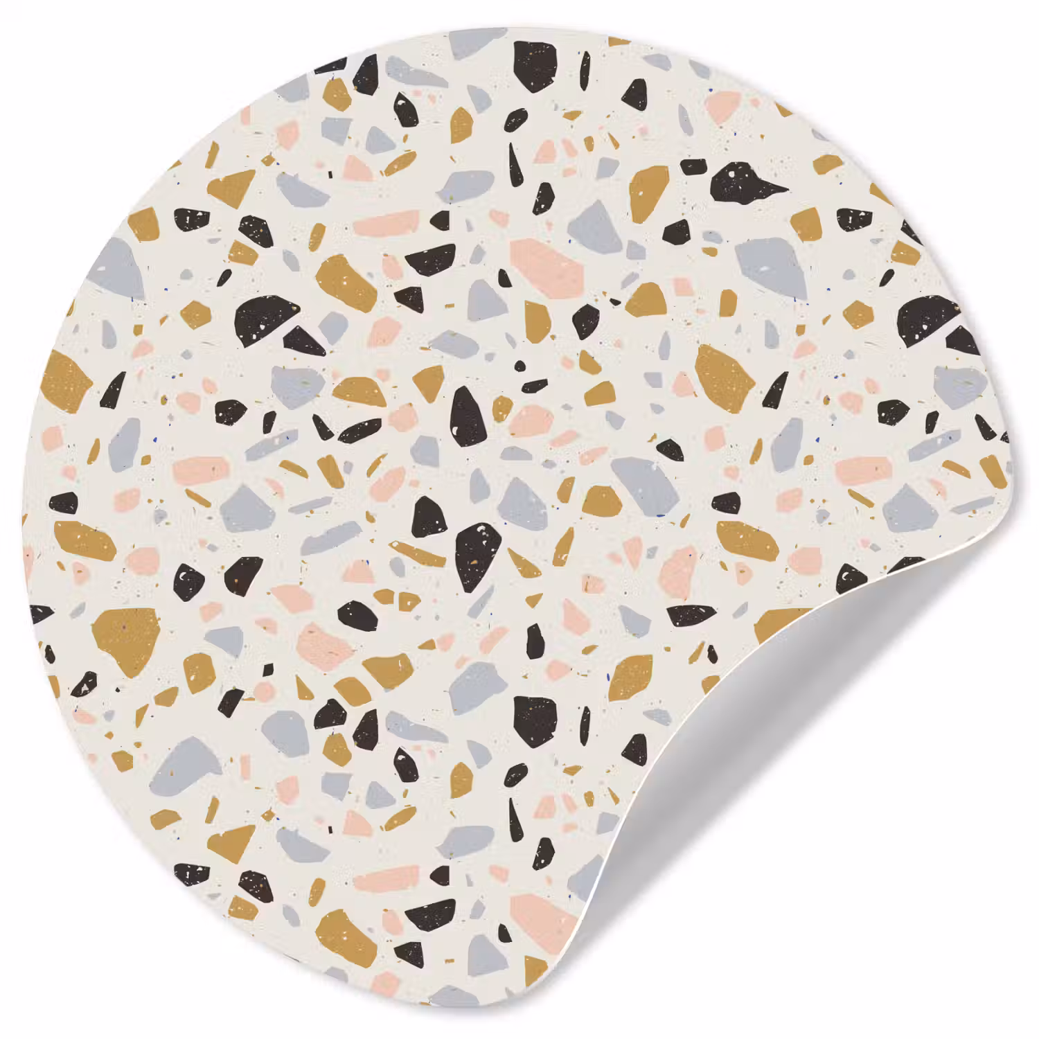 Terrazzo - Patroon - Neutraal - Zacht - Multi Wandcirkel behangsticker klein 186 -3d
