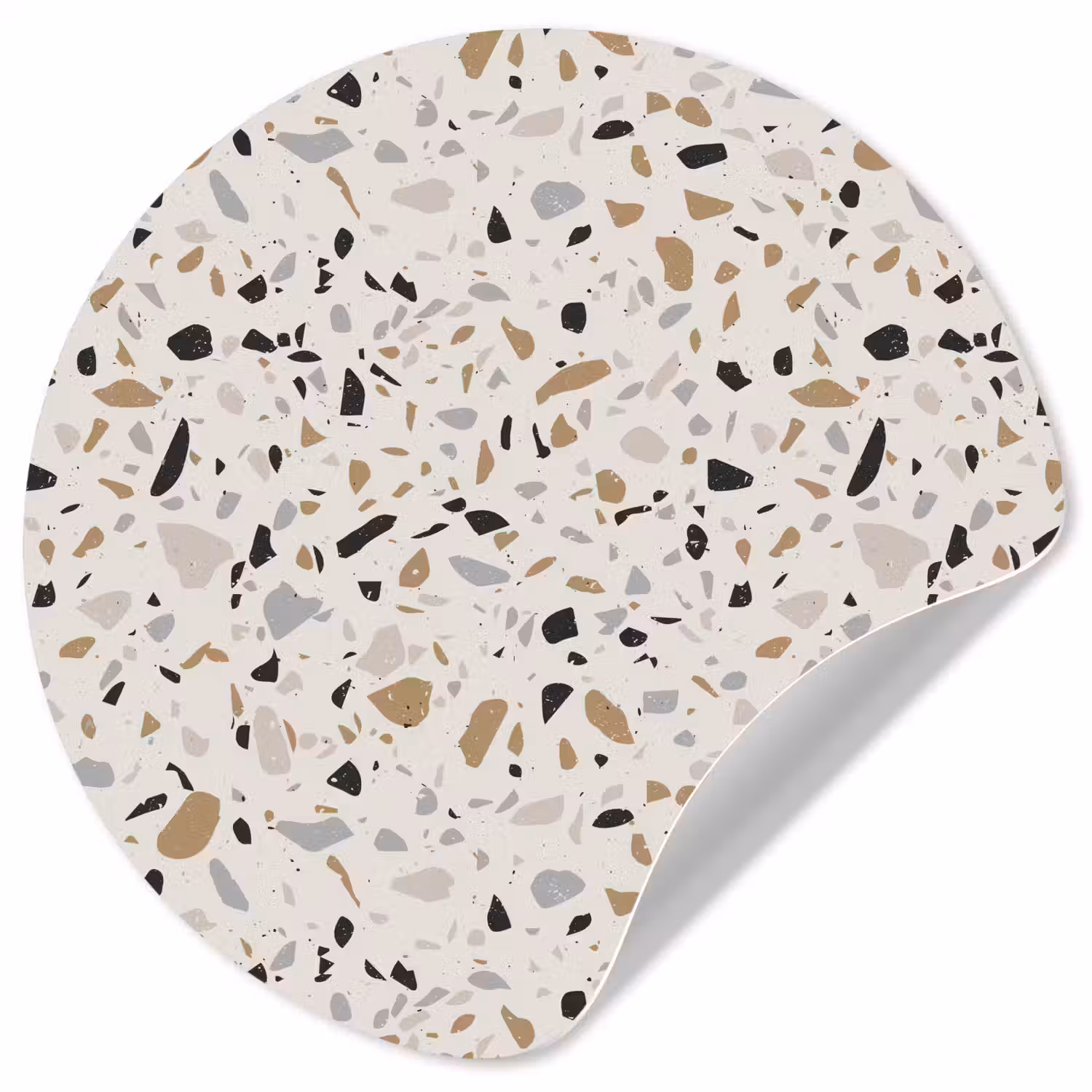 Terrazzo - Patroon - Staal Wandcirkel behangsticker klein 186 -3d