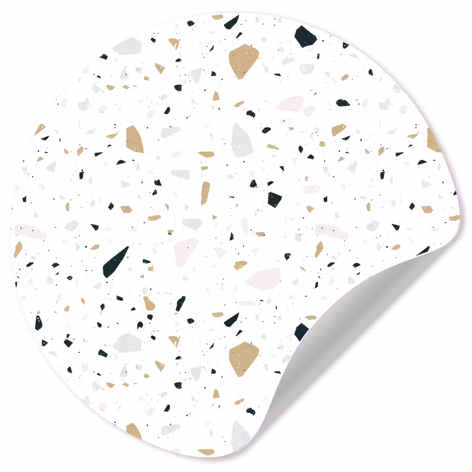 Terrazzo - Patroon - Wit - Neutraal Wandcirkel behangsticker klein 186 -3d