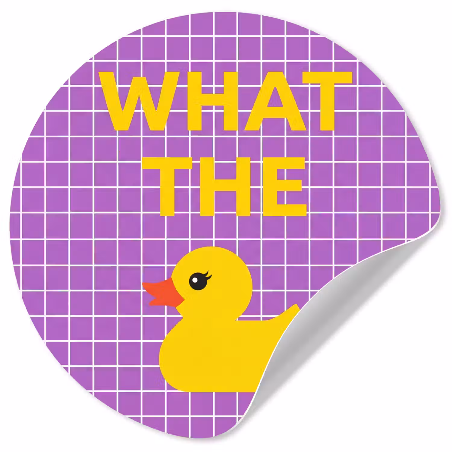 Tekst - Eend - Paars Wandcirkel behangsticker klein -3d