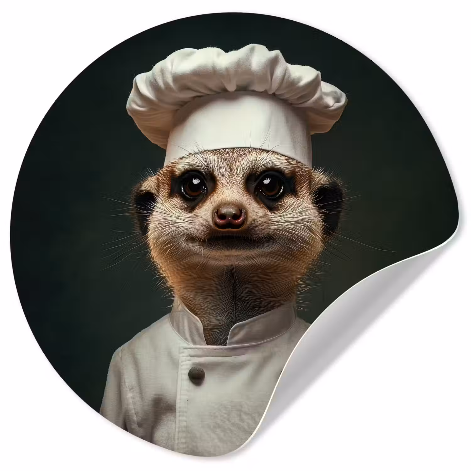 Dier - Kok - Stokstaartje Wandcirkel behangsticker klein -3d