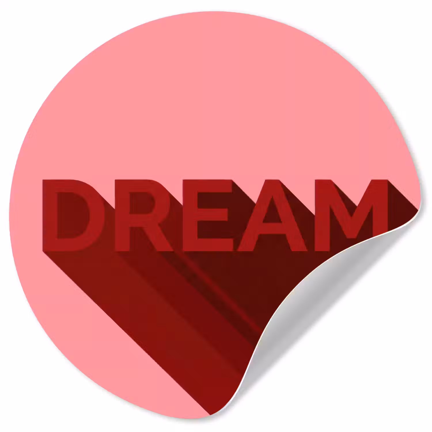 Dream - 3D - Rood - Roze Wandcirkel behangsticker klein -3d