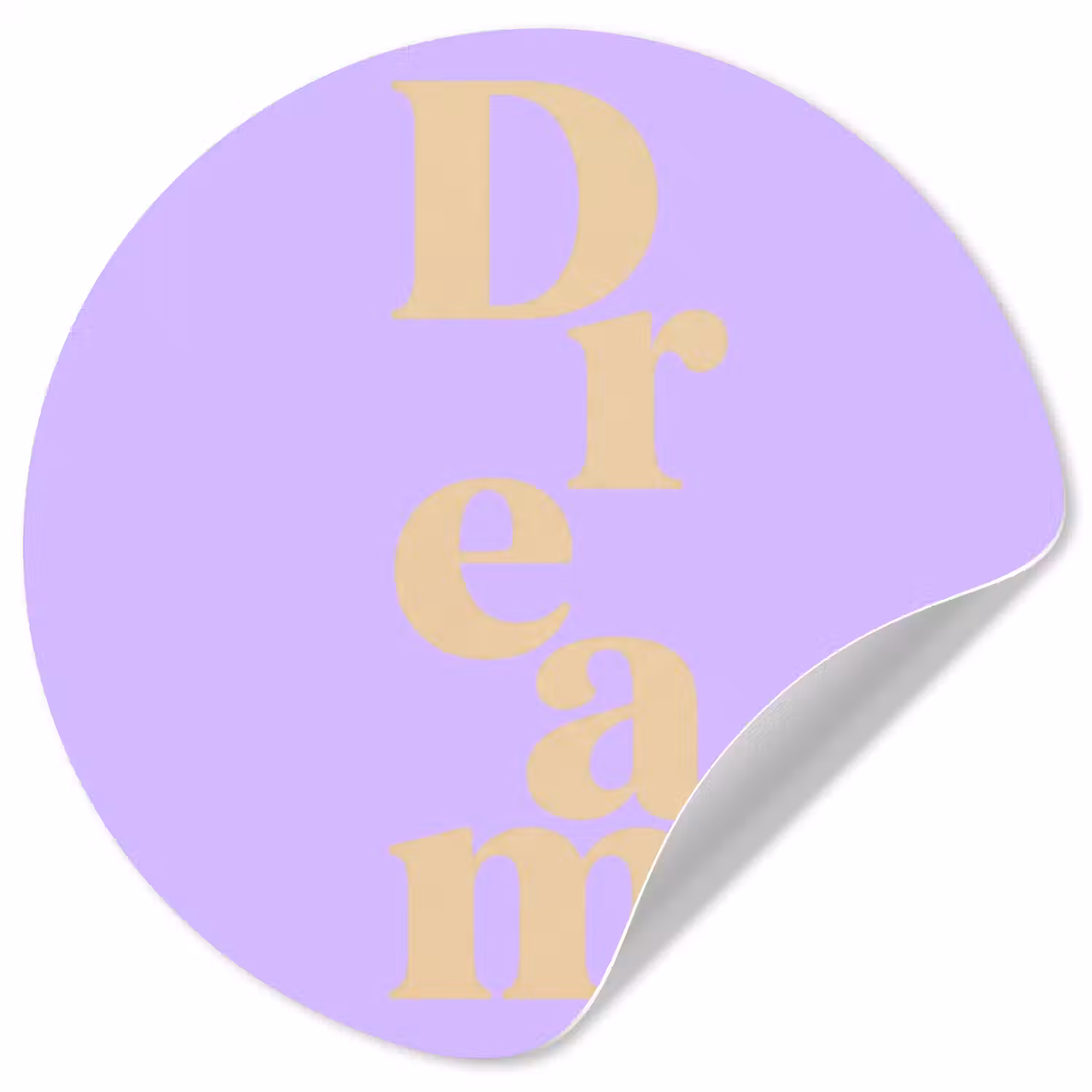 Dream - Paars - Typografisch Wandcirkel behangsticker klein -3d
