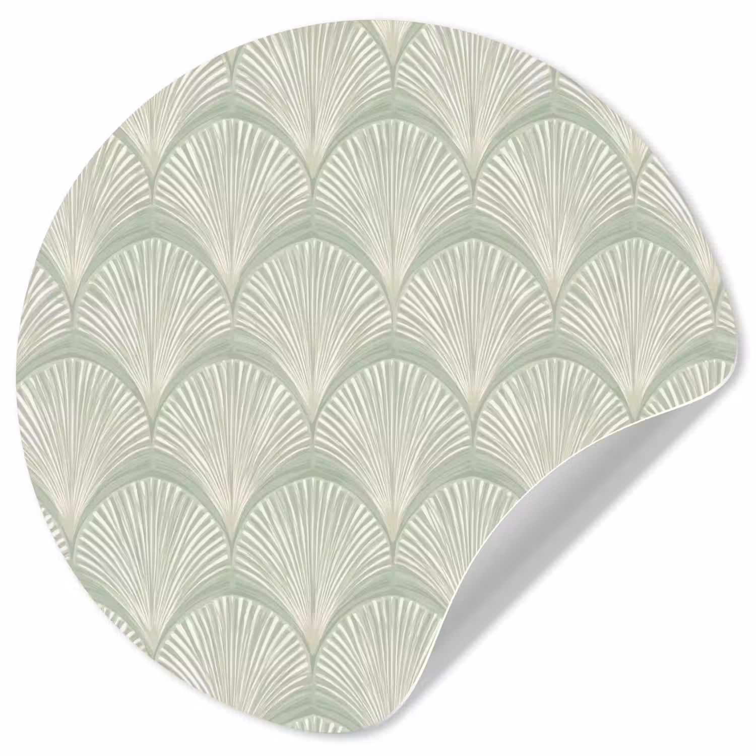 Waaiers - Patroon - Groen Wandcirkel behangsticker klein 186 -3d