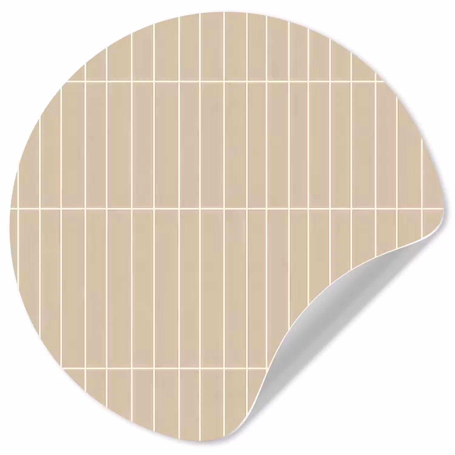Verticaal - Wandtegel - Crème - Beige Wandcirkel behangsticker klein 186 -3d