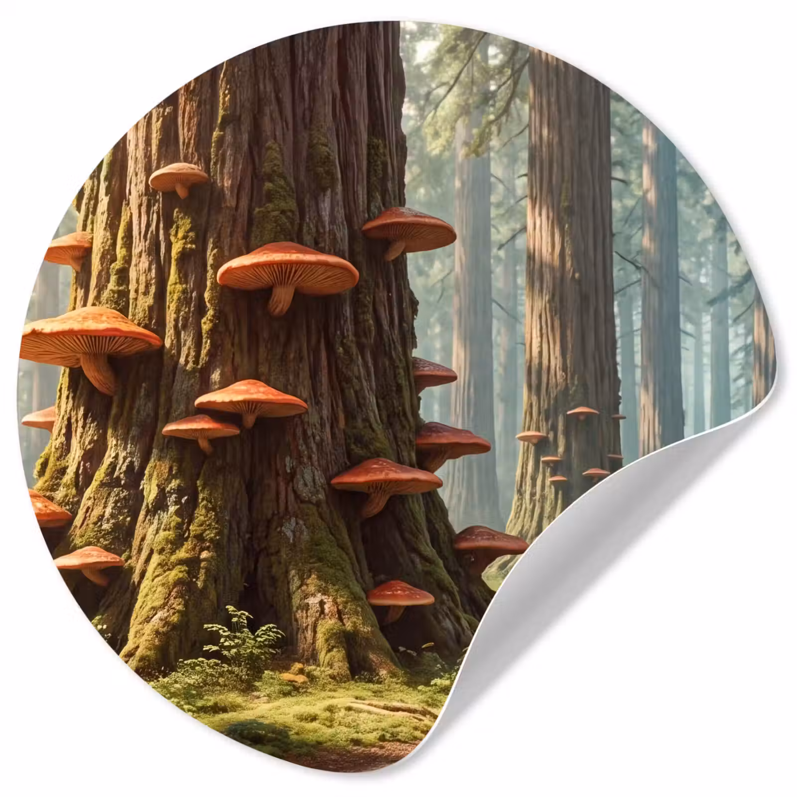 Runde Tapete - Wald – Bäume – Natur - Bos - Bomen - Natuur Wandcirkel behangsticker klein
