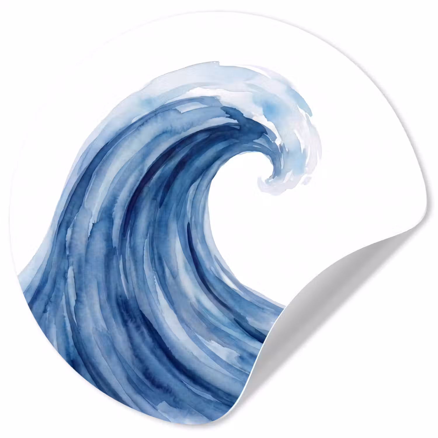Water - Beweging - Natuur - Modern - Blauw Wandcirkel behangsticker klein -3d