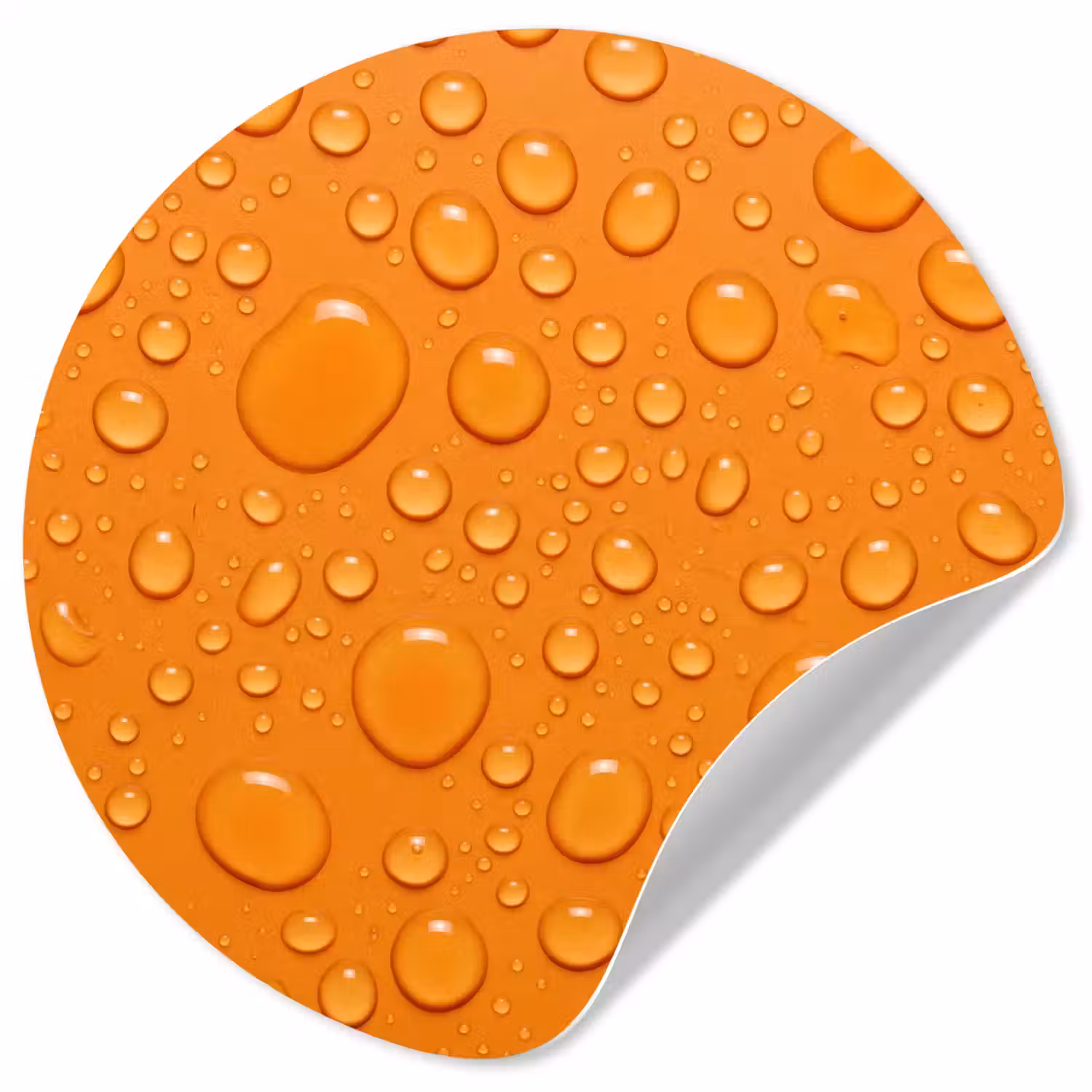 Water - Druppels - Oranje Wandcirkel behangsticker klein -3d