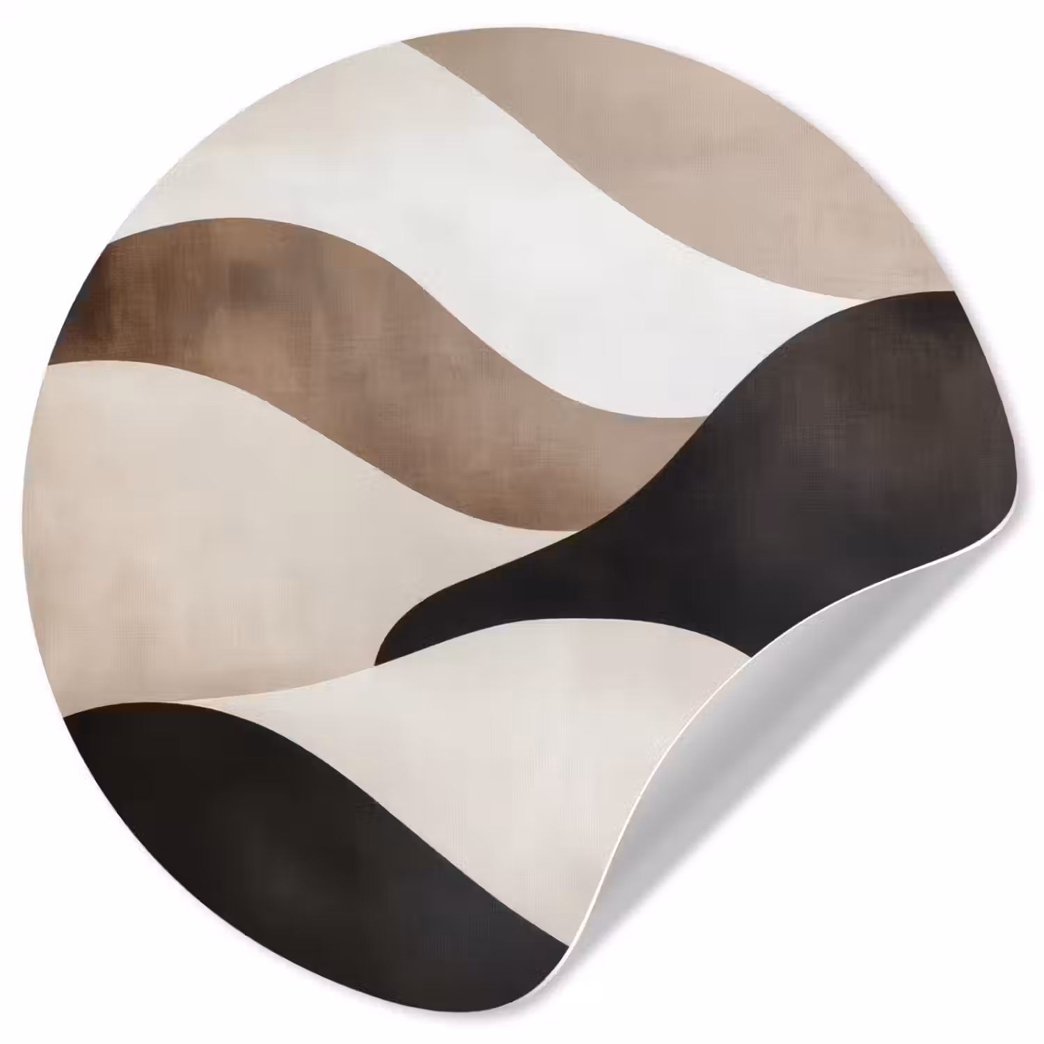 Golven - Abstract - Beige Wandcirkel behangsticker klein -3d