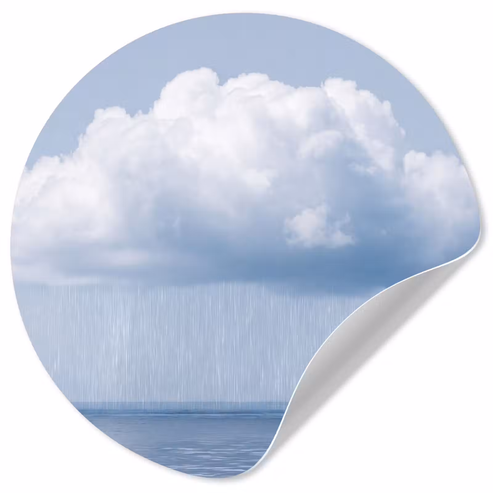 Runde Tapete - Wolke – Regen – Natur - Wolk - Regen - Natuur Wandcirkel behangsticker klein