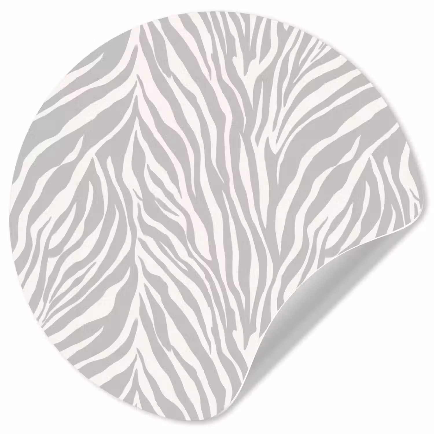 Zebra - Motief - Grijs Wandcirkel behangsticker klein 186 -3d