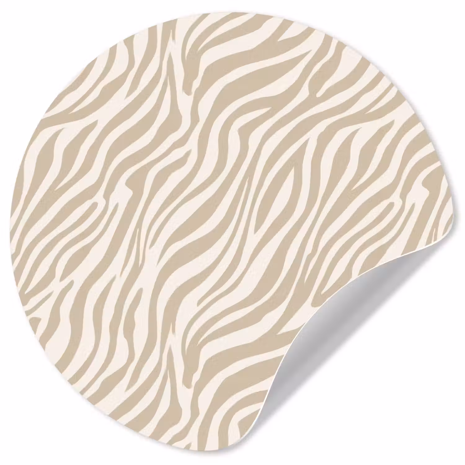Zebra - Patroon - Beige Wandcirkel behangsticker klein 186 -3d