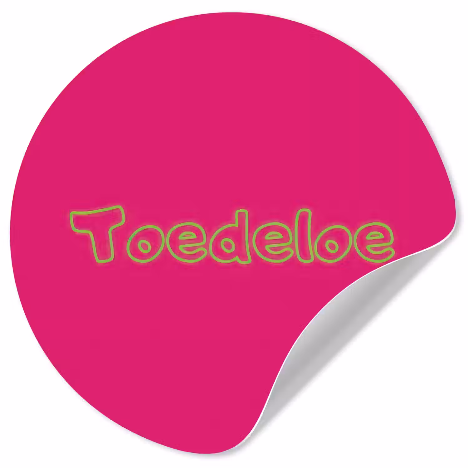 Toedeloe - Groen - Roze Wandcirkel behangsticker klein -3d