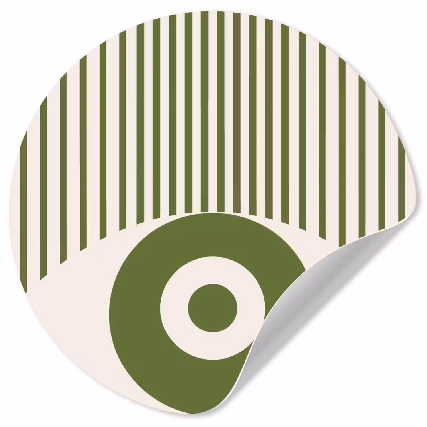 Abstract - Oog - Strepen - Modern - Groen Wandcirkel behangsticker klein -3d