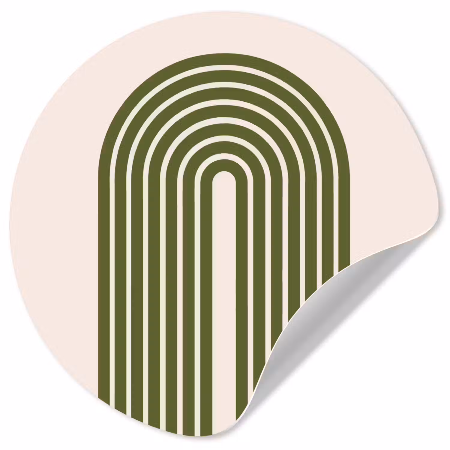 Abstract - Bogen - Modern - Groen - Kunst Wandcirkel behangsticker klein -3d
