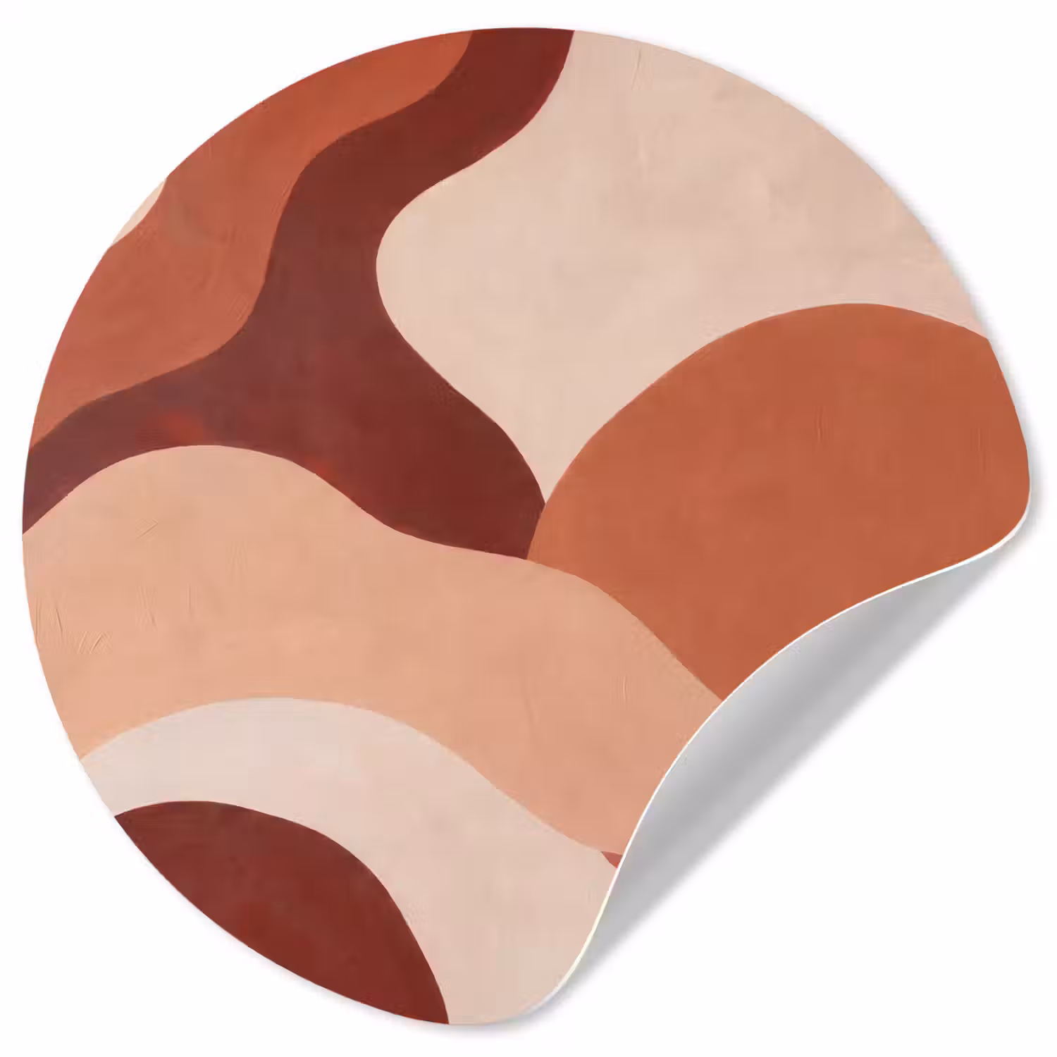 Abstract - Vormen - Organisch - Aardetinten - Modern Wandcirkel behangsticker klein -3d