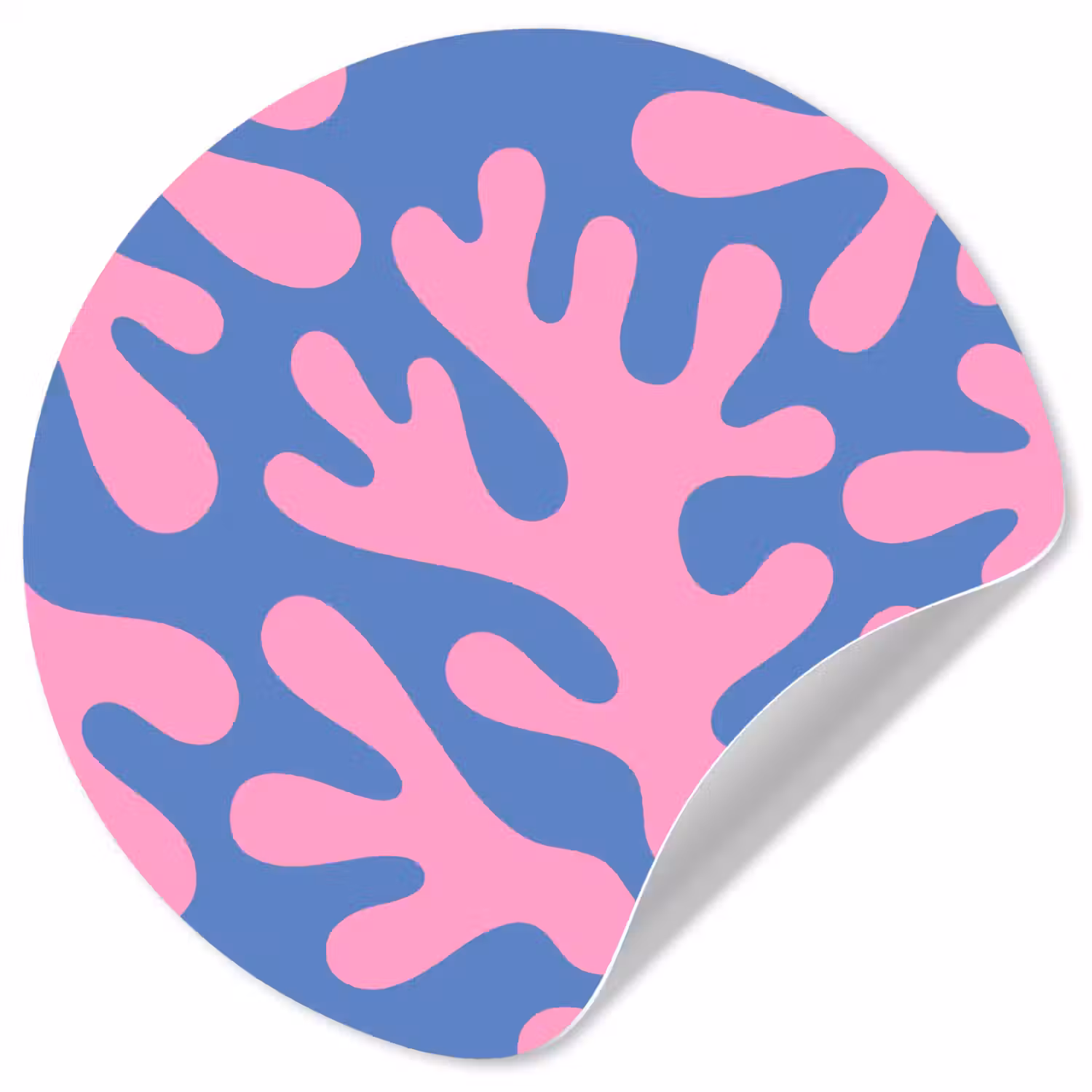 Abstract - Vormen - Roze - Blauw Wandcirkel behangsticker klein -3d