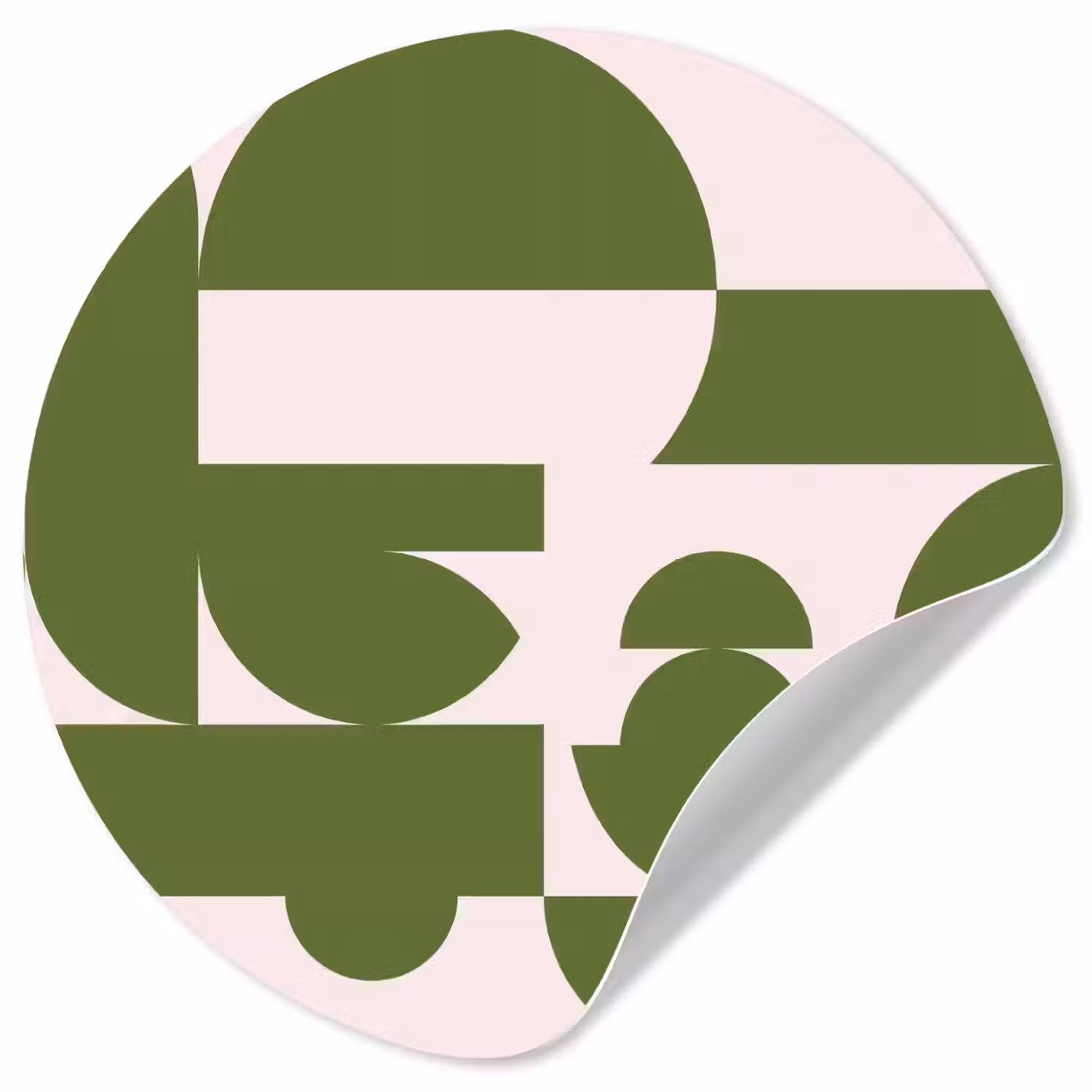 Abstract - Geometrie - Modern - Groen - Wit Wandcirkel behangsticker klein -3d