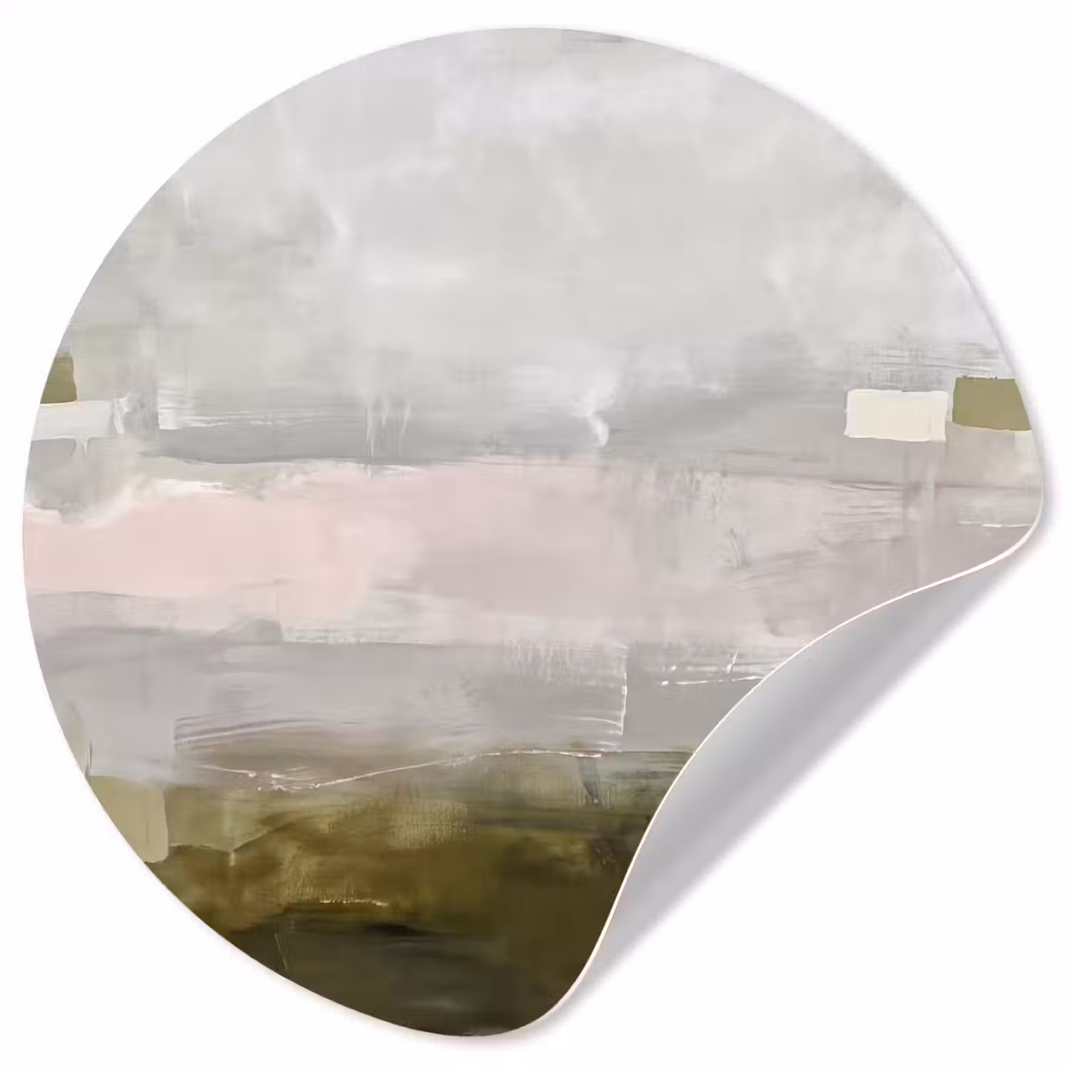 Abstract - Gelaagd - Kunst - Modern - Grijs-Groen Wandcirkel behangsticker klein -3d