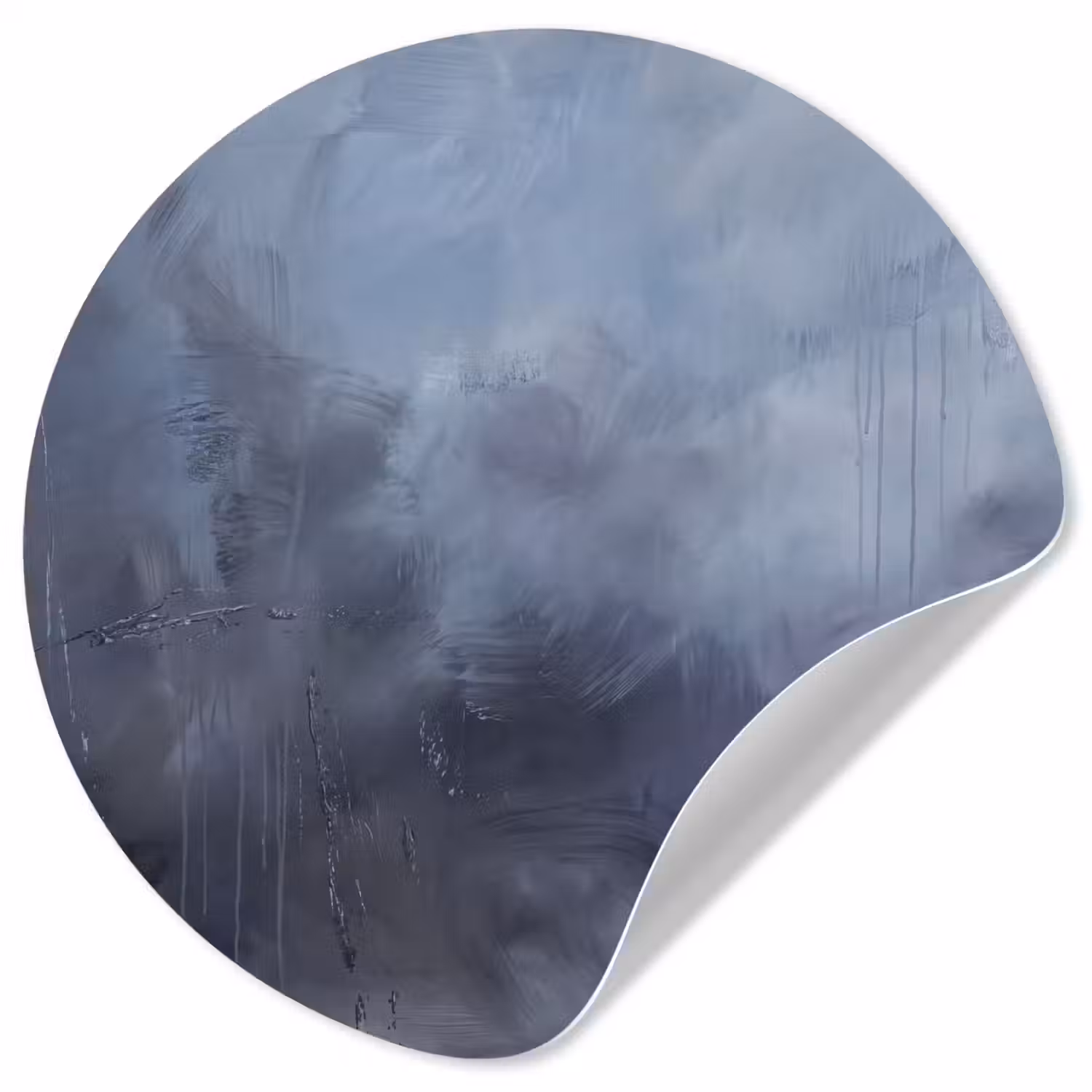 Abstract - Kwaststreken - Modern - Kunst - Grijs Wandcirkel behangsticker klein -3d