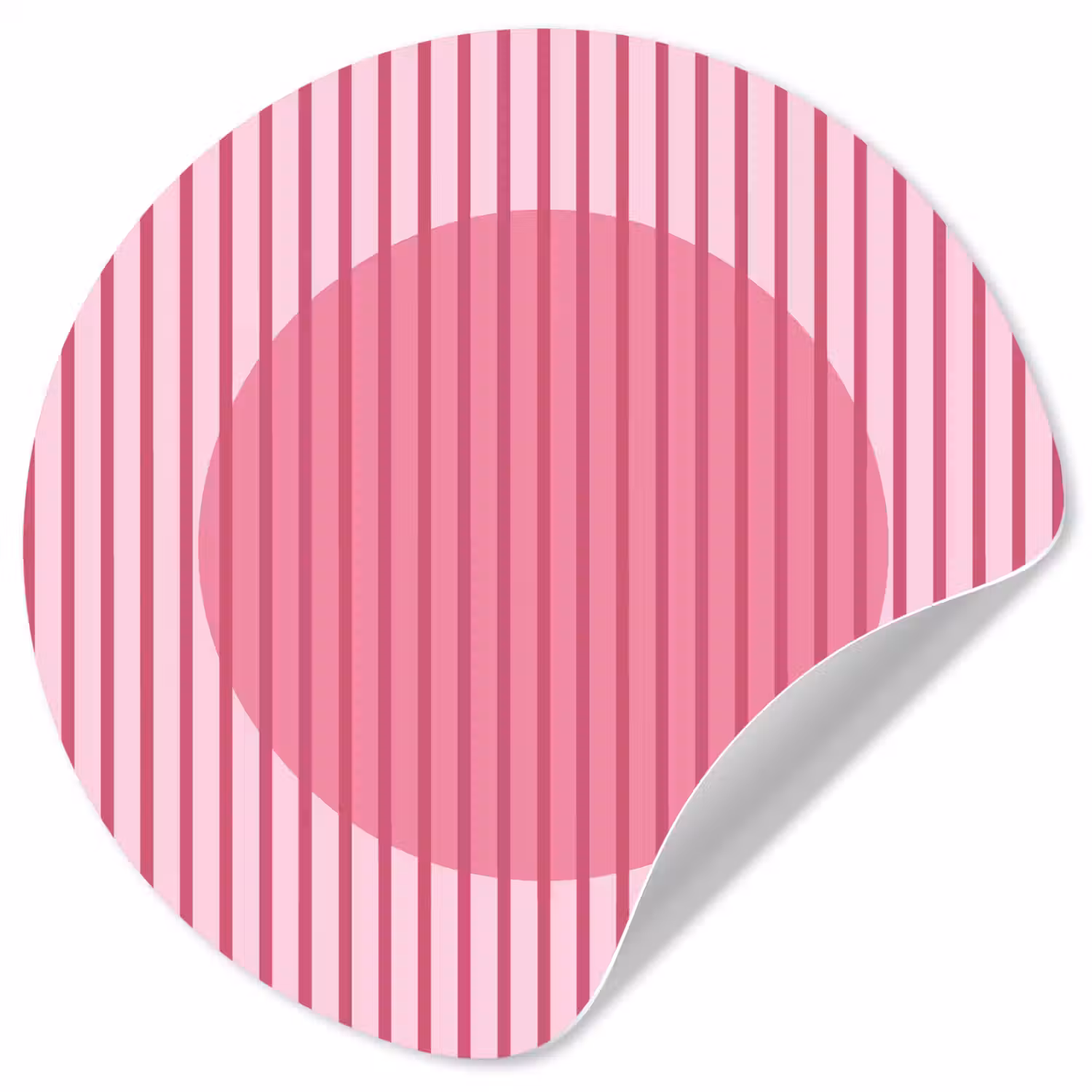 Abstract - Strepen - Ovaal - Roze - Modern Wandcirkel behangsticker klein -3d
