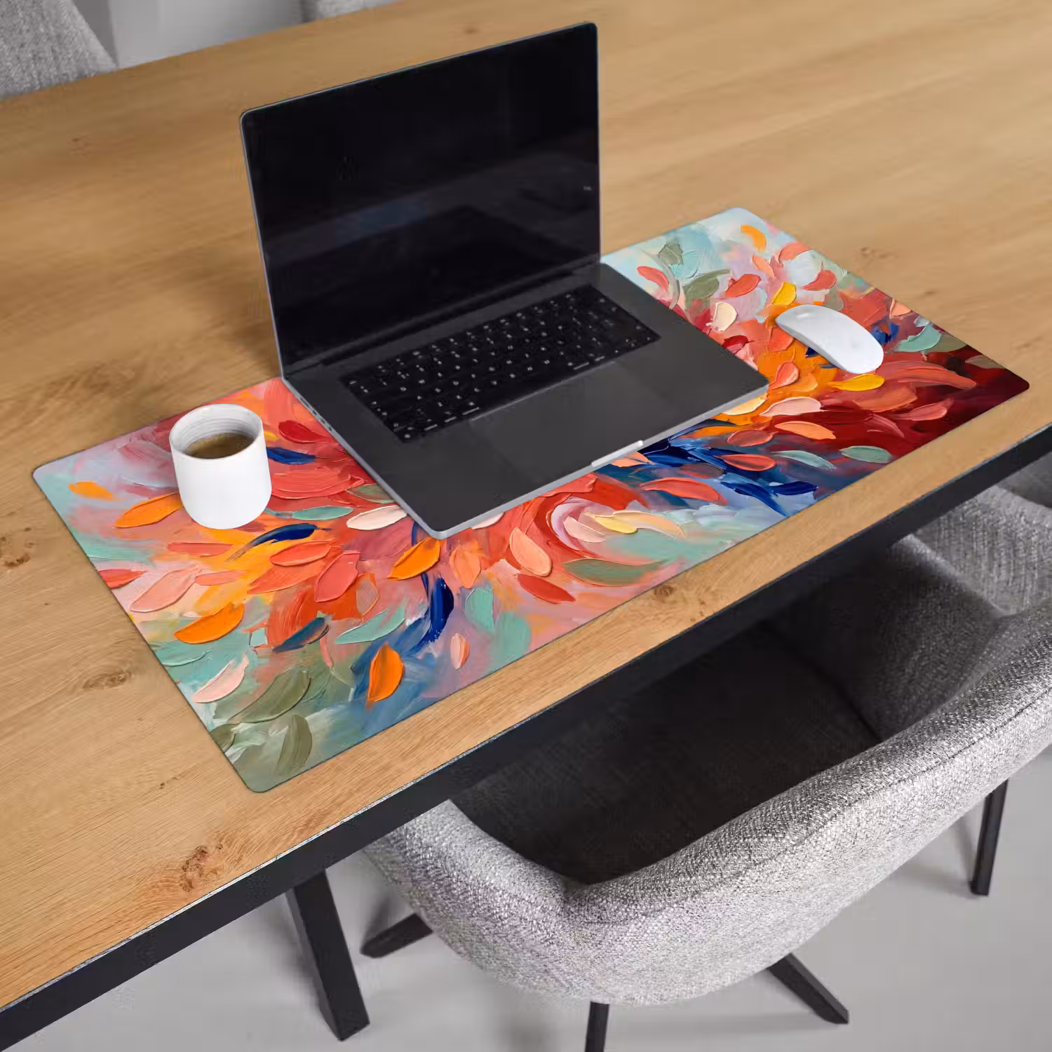 Bloemen - Abstract - Kunst - Modern Muismat XXL klein -sfeer1