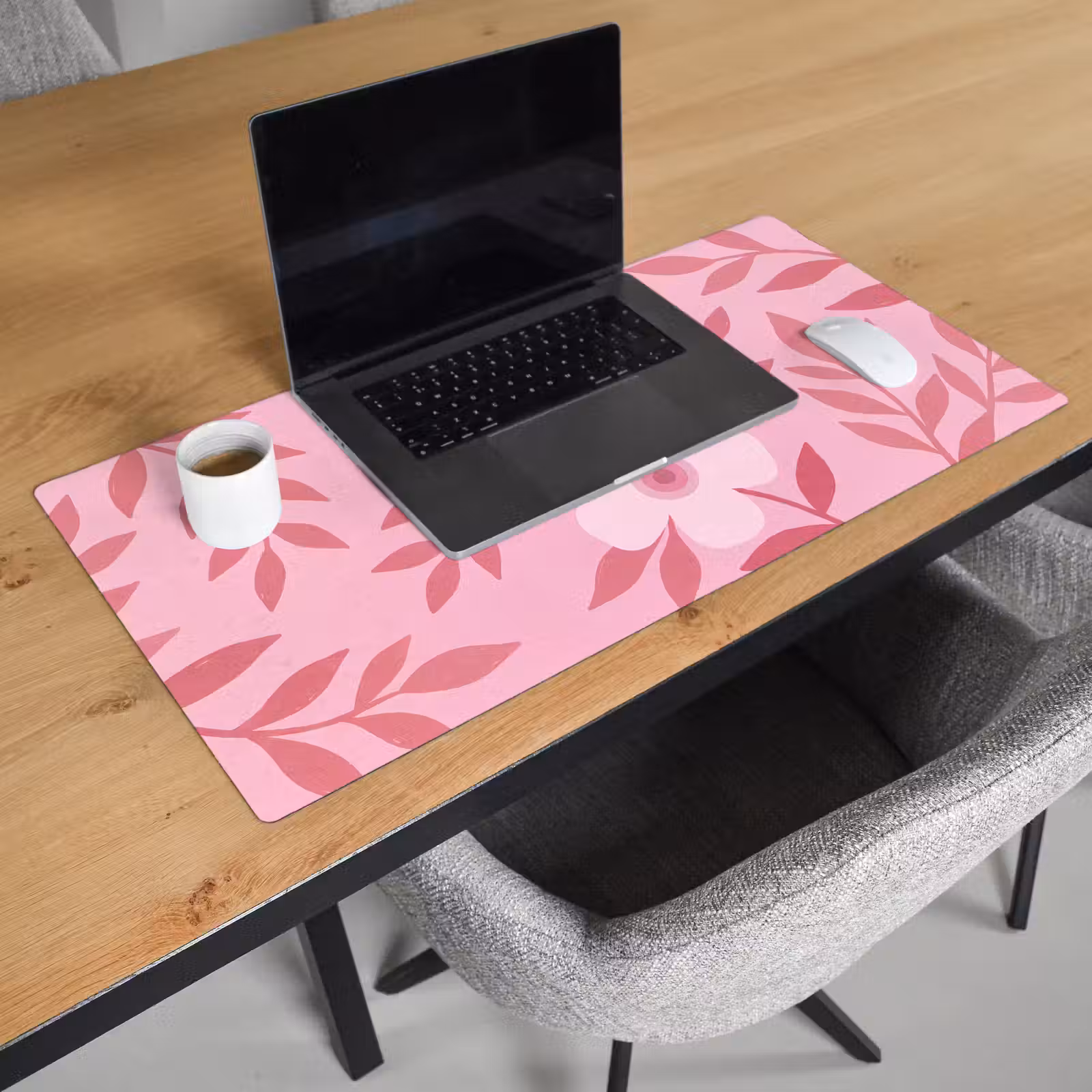 Schreibtischunterlage - Blumen – Abstrakt – Modern – Rosa – Natur - Bloemen - Abstract - Modern - Roze - Natuur Muismat XXL klein