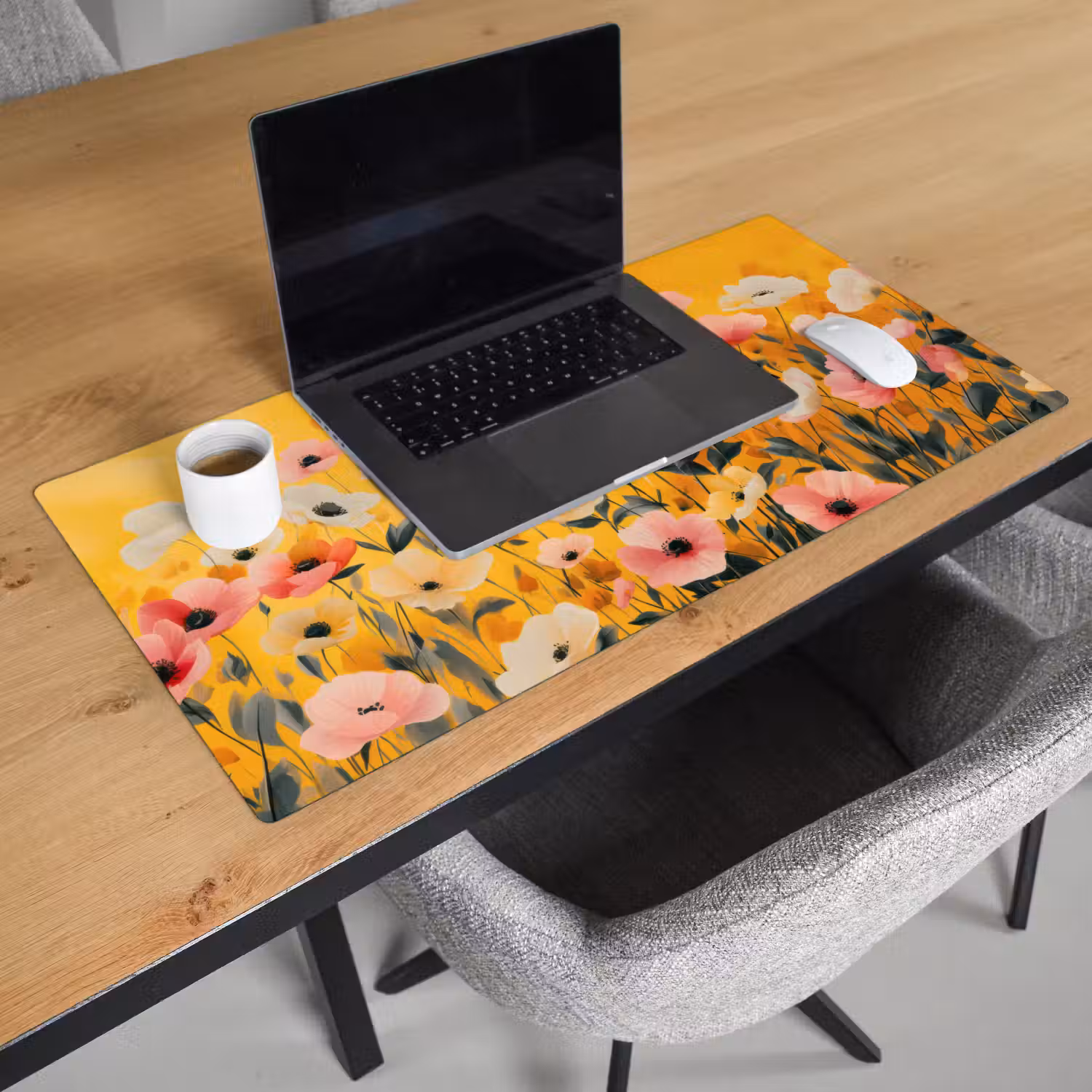 Bloemen - Veld - Geel Muismat XXL klein -sfeer1
