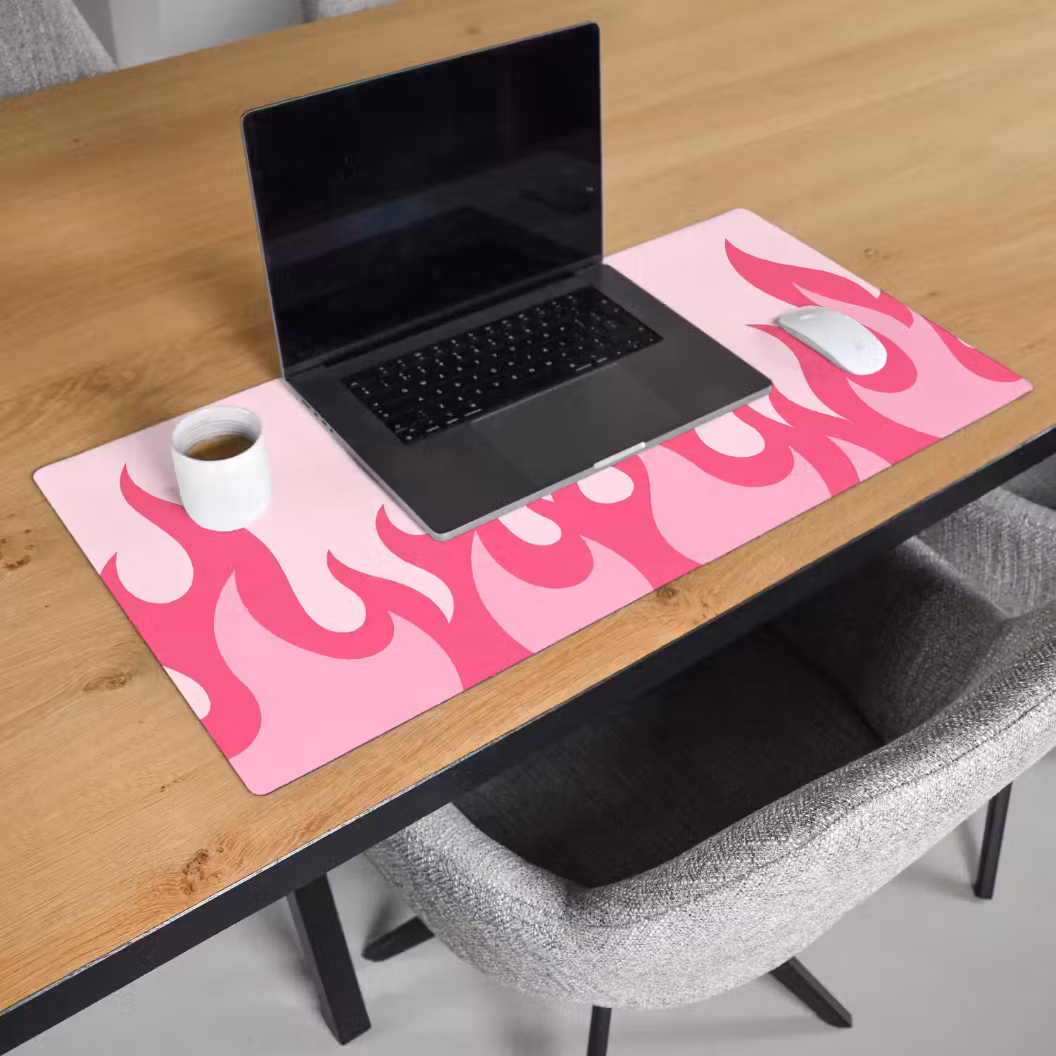 Vlammen - Patroon - Abstract - Modern - Roze Muismat XXL klein -sfeer1