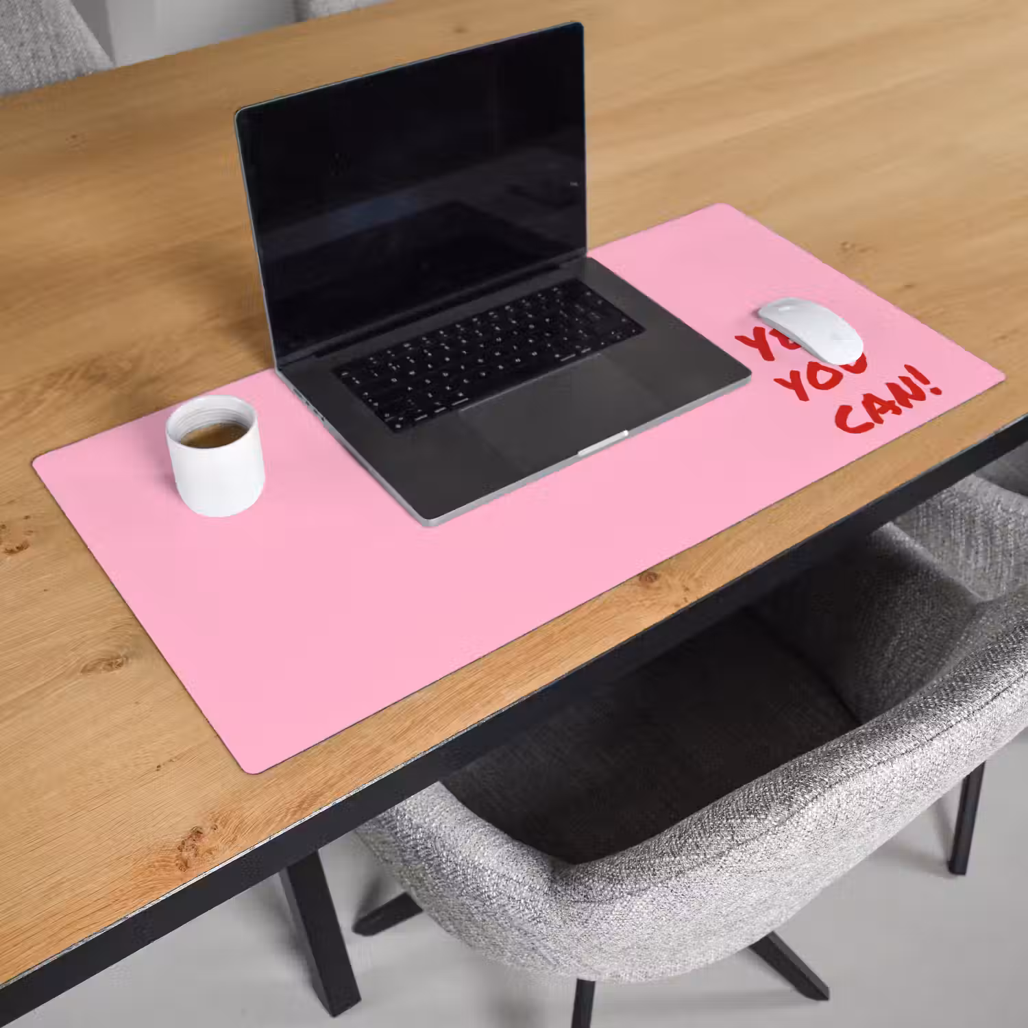Yes you can do it - Rood - Roze Muismat XXL klein -sfeer1