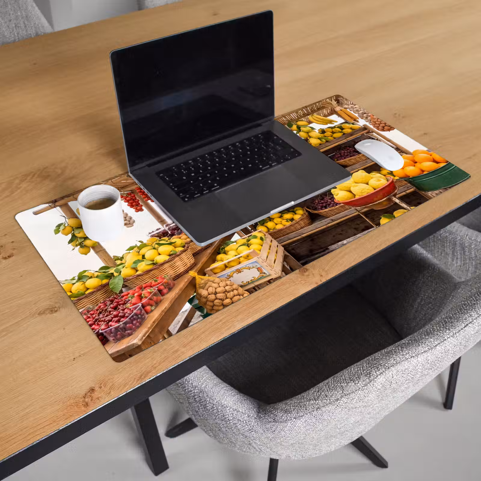 Schreibtischunterlage - Marktstand – Obst – Frisch - Marktkraam - Fruit - Vers Muismat XXL klein