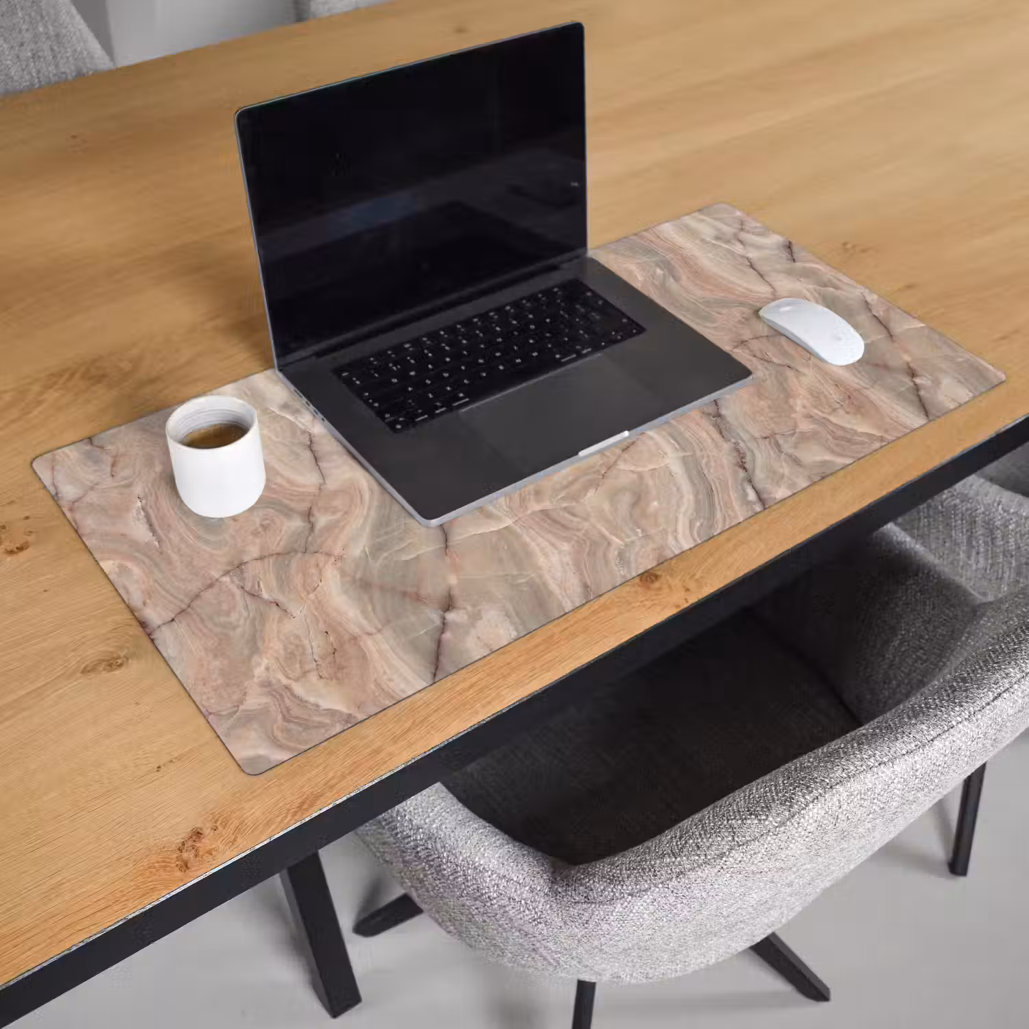 Marmer - Patroon - Abstract - Beige - Groen Muismat XXL klein -sfeer1