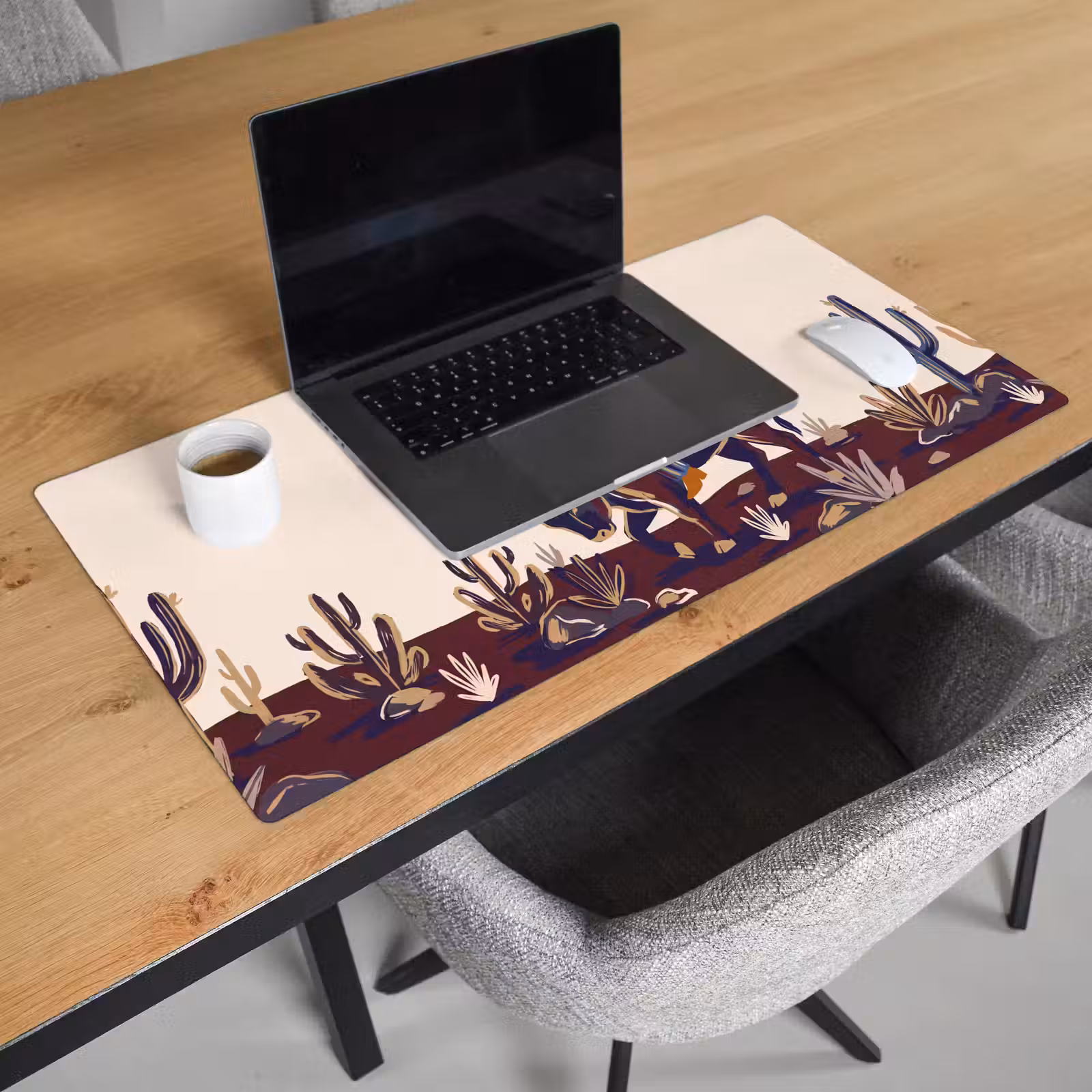 Schreibtischunterlage - Menschen – Tiere – Cowboy – Abstrakt – Bunt - Mensen - Dieren - Cowboy - Abstract - Kleurrijk Muismat XXL klein