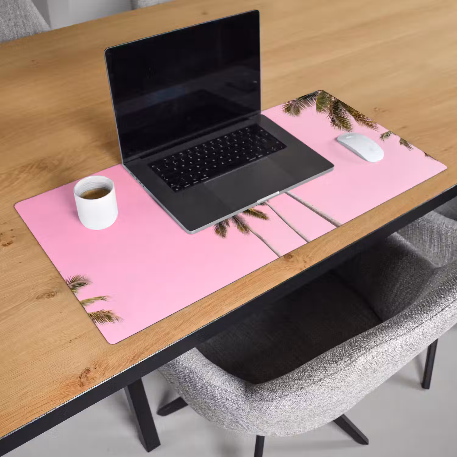 Palmboom - Tropisch - Pink Muismat XXL klein -sfeer1