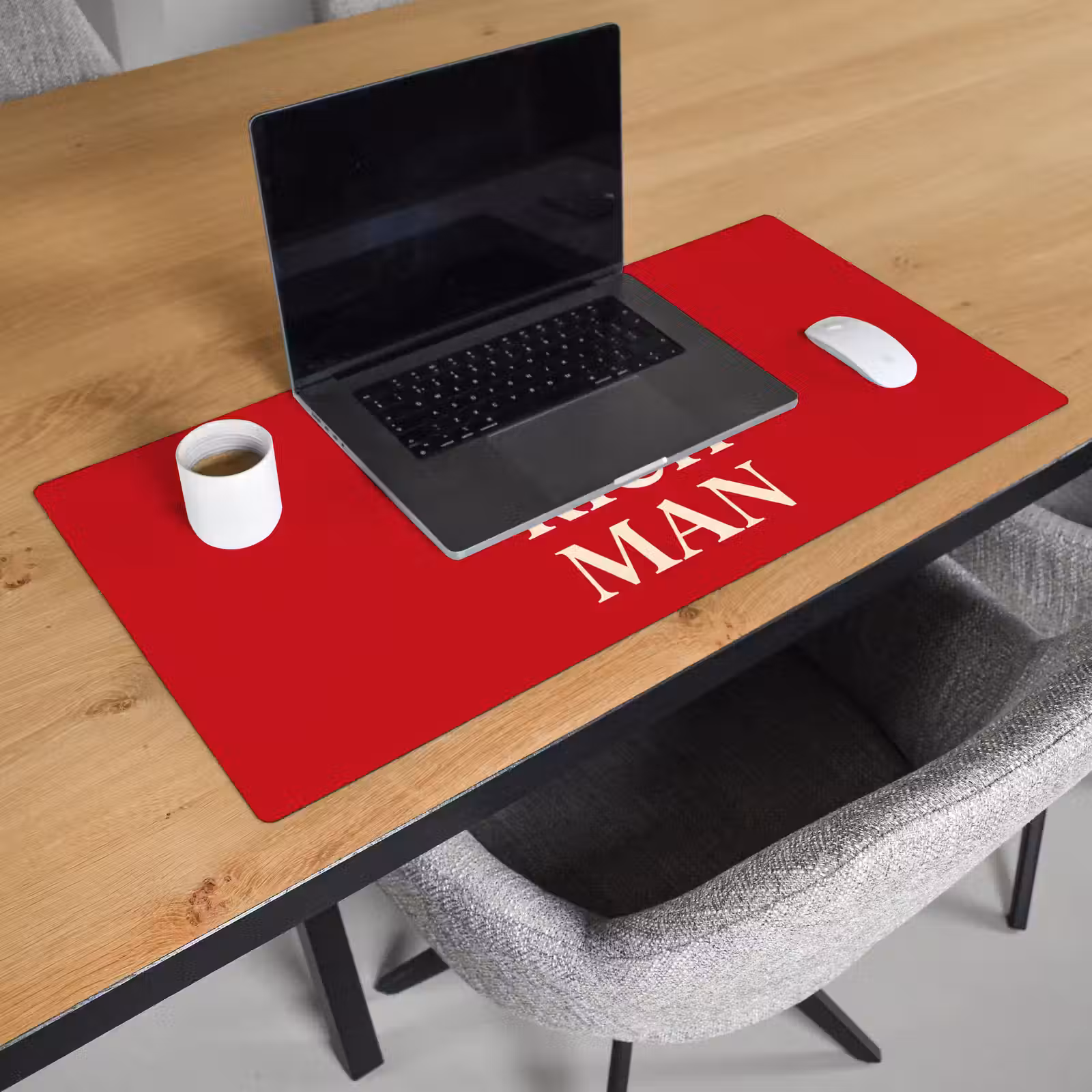 Schreibtischunterlage - Text – Reichtum – Motivation – Rot – Modern - Tekst - Rijkdom - Motivatie - Rood - Modern Muismat XXL klein