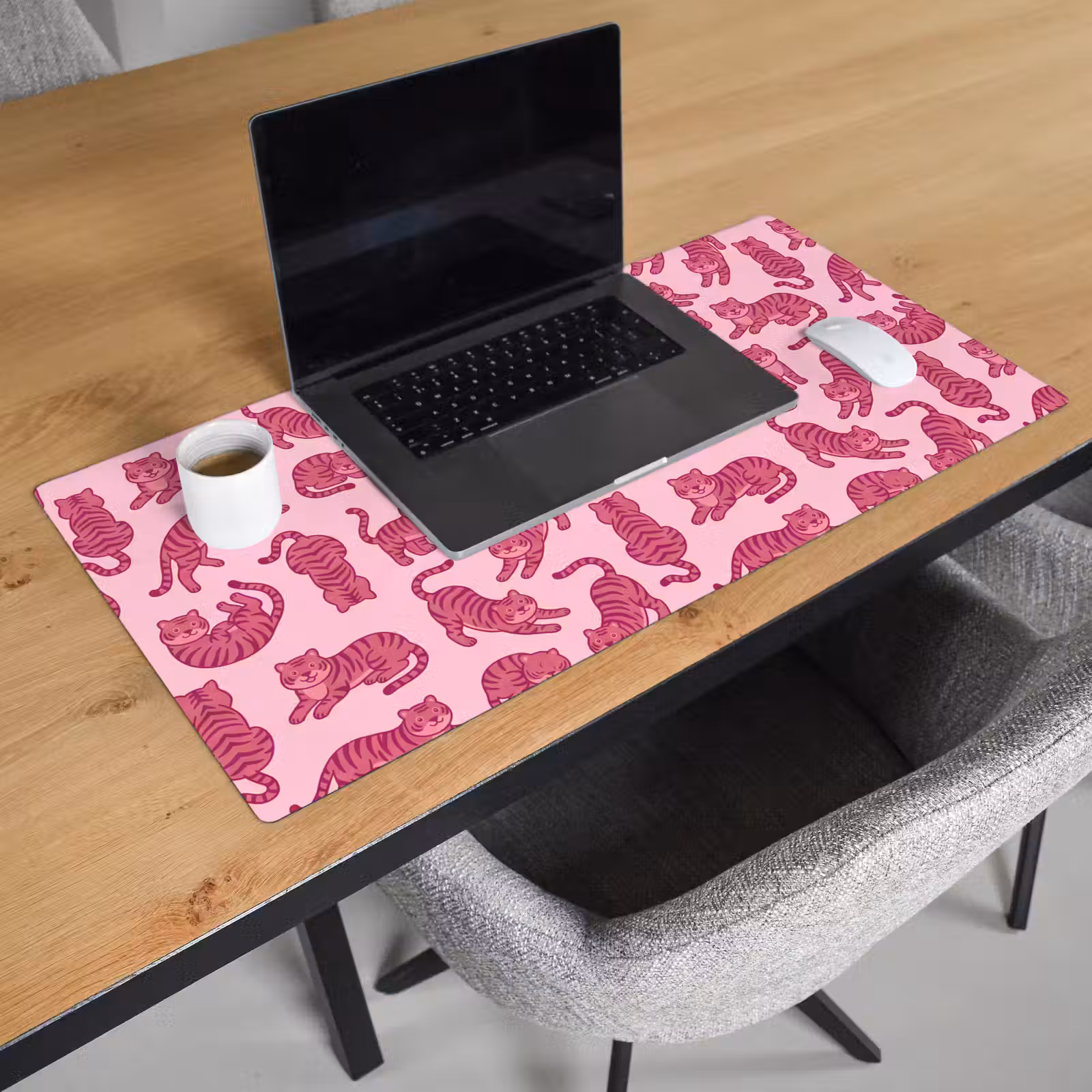Schreibtischunterlage - Tiere – Muster – Rosa – Verspielt – Cartoon - Dieren - Patroon - Roze - Speels - Cartoon Muismat XXL klein