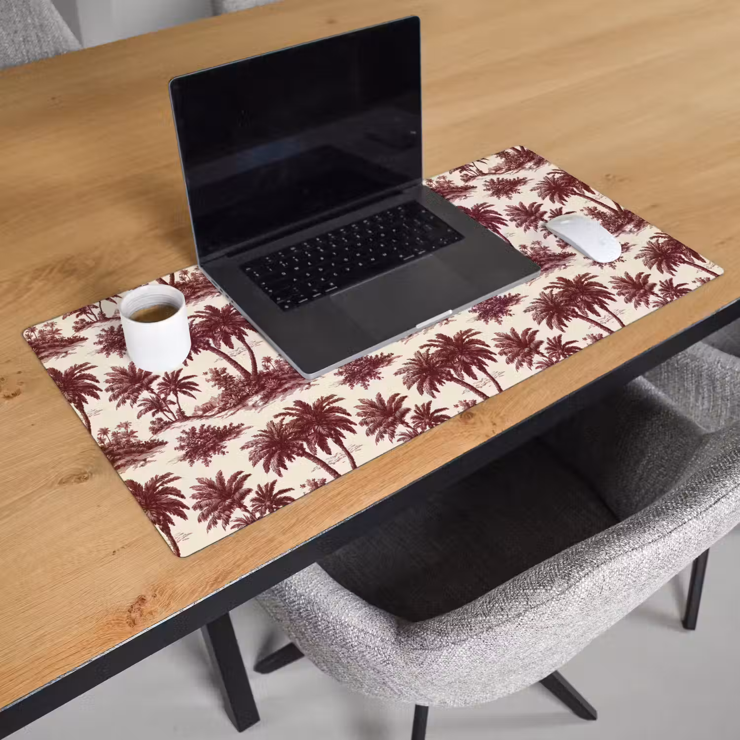 Tropisch - Geometrisch - Bordeauxrood Muismat XXL klein 681 -sfeer1