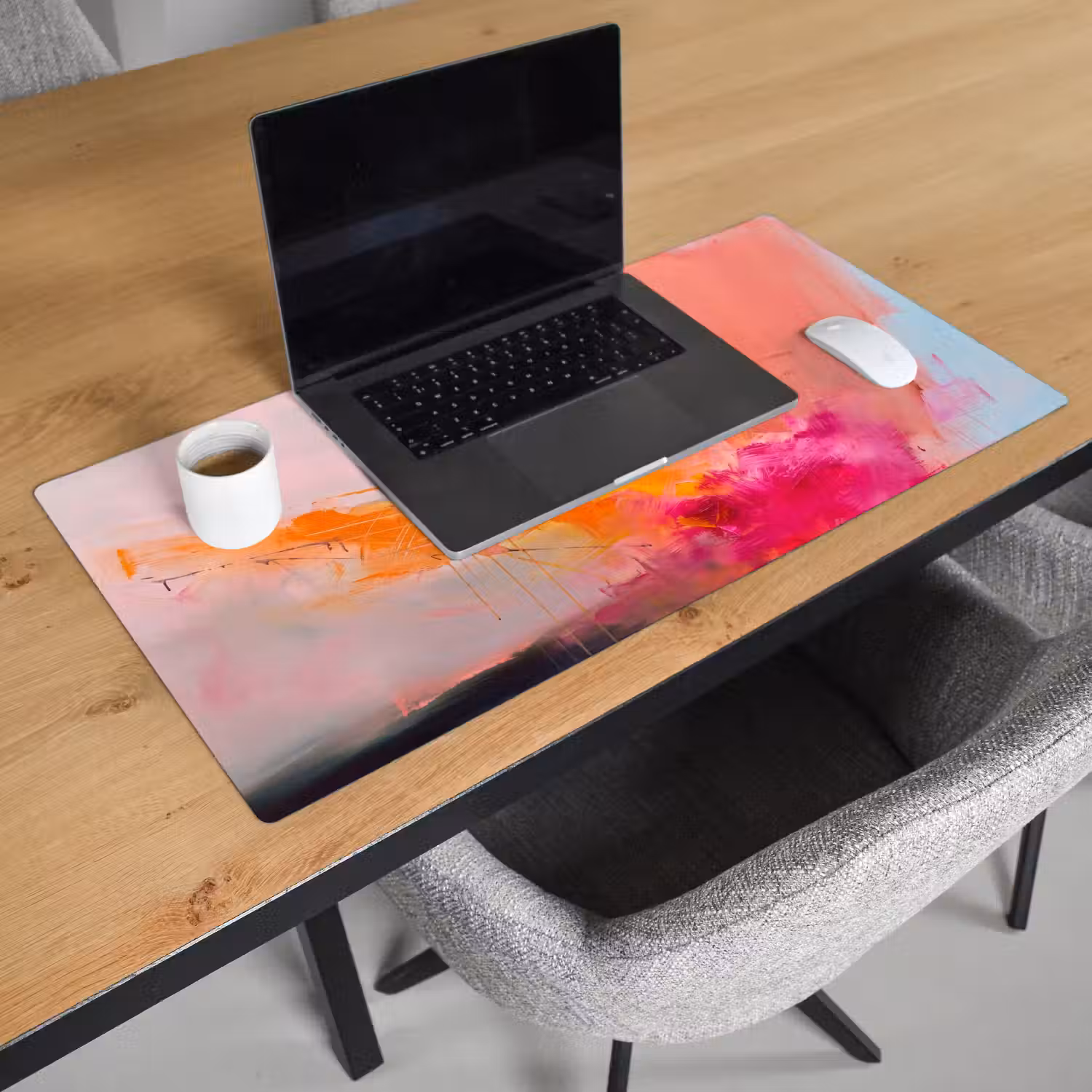 Abstract - Kleurrijk - Modern - Roze Muismat XXL klein -sfeer1