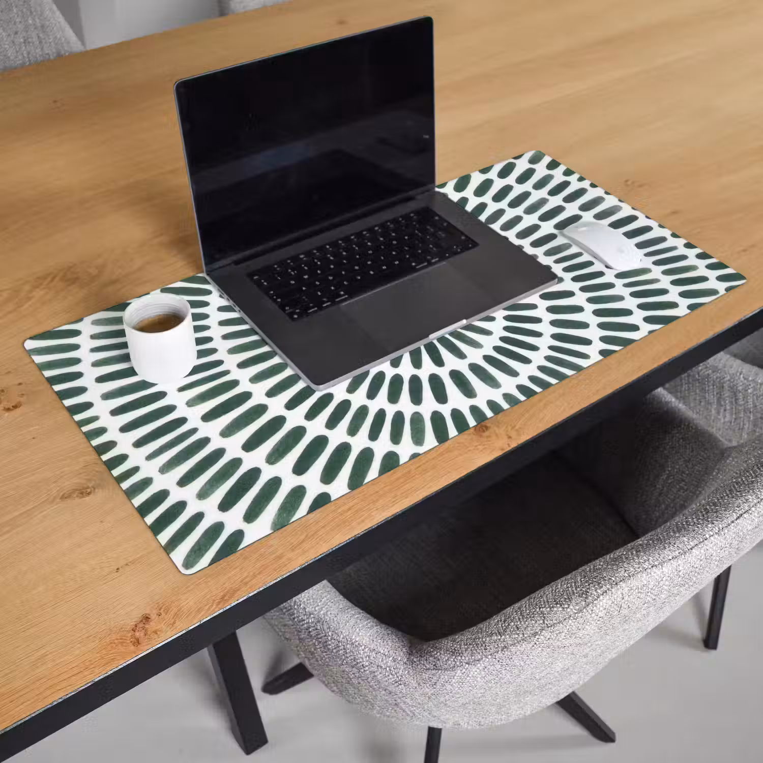 Abstract - Cirkel - Patroon - Modern - Groen Muismat XXL klein -sfeer1