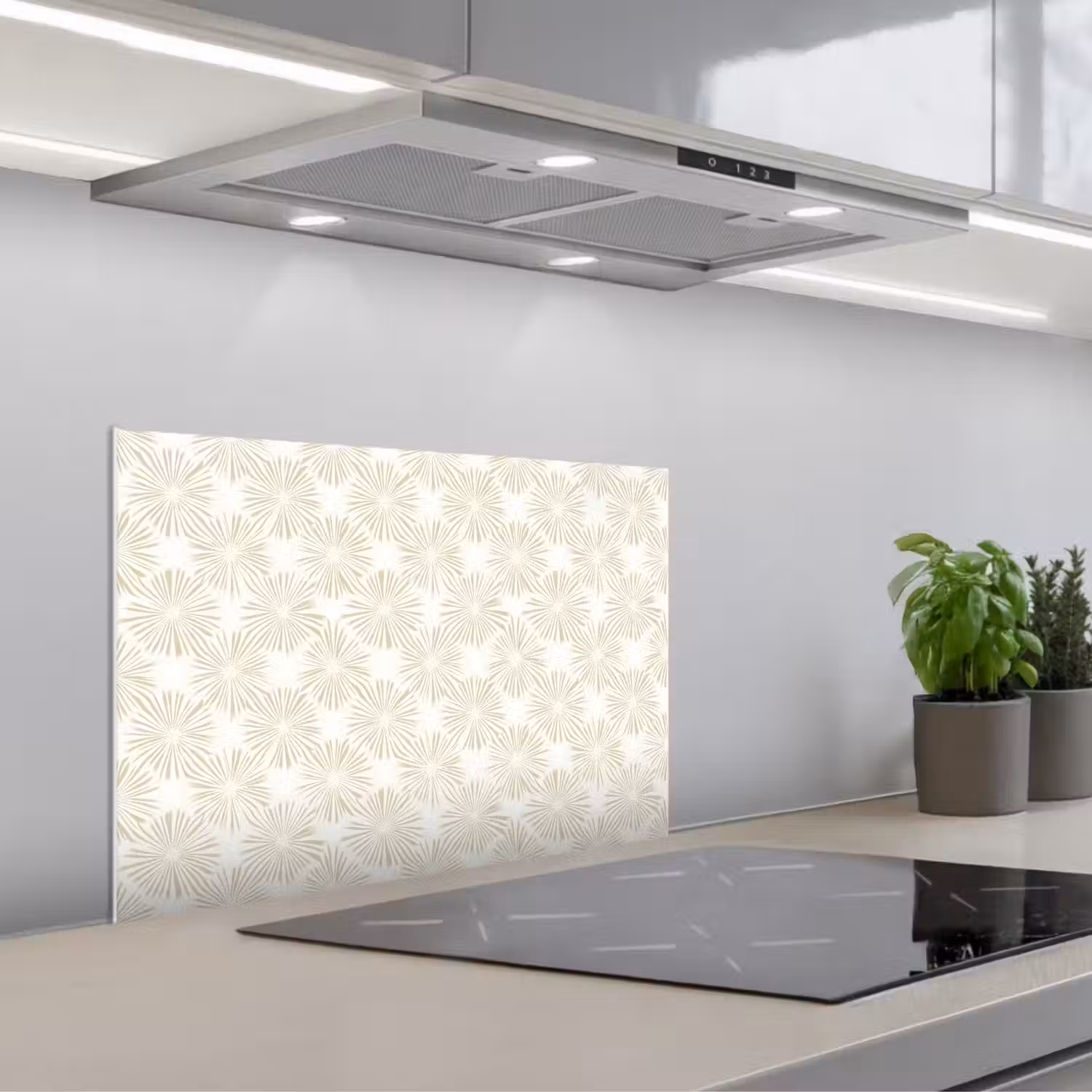 Abstract - Motief - Beige keuken achterwand spatscherm klein 900 -3d_schuin