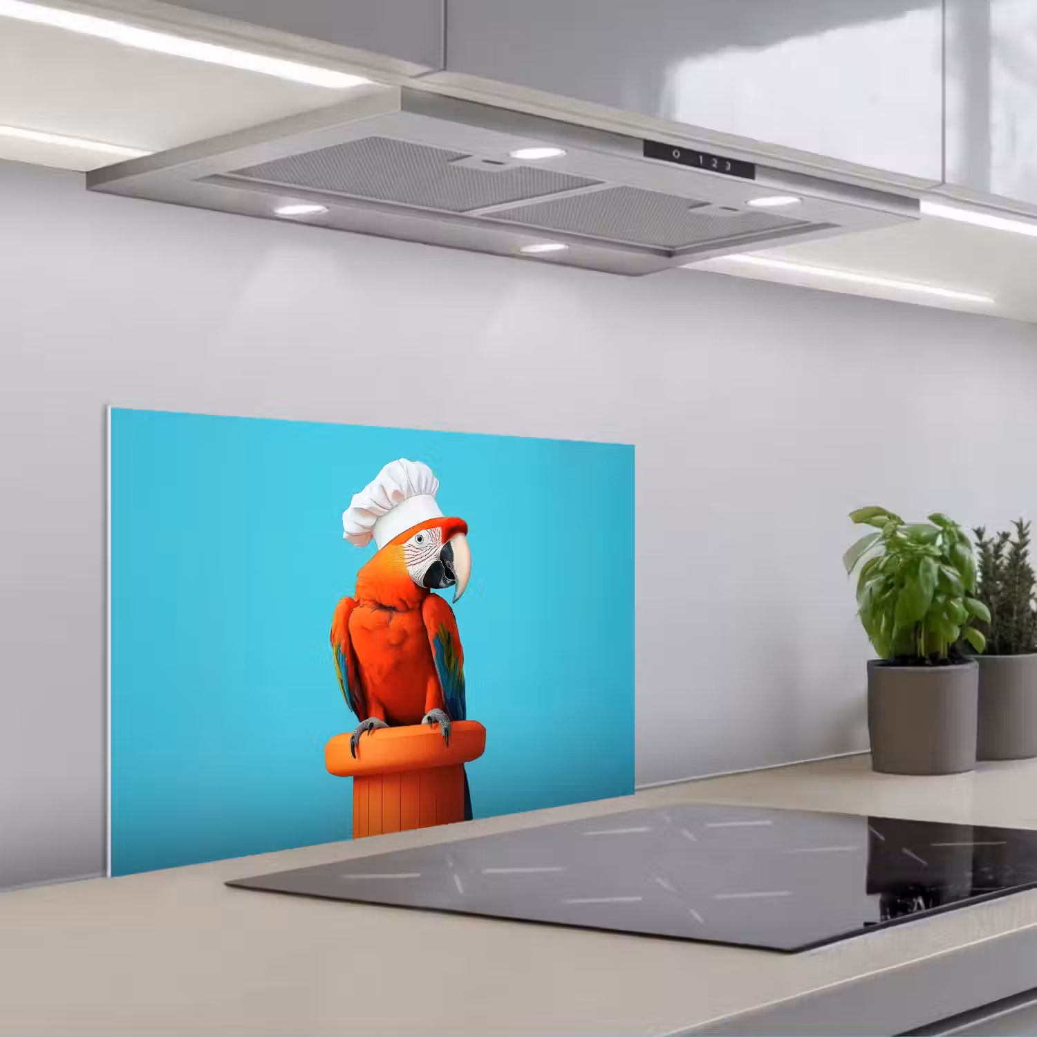 Ara - Koksmuts - Sokkel - Grappig keuken achterwand spatscherm klein -3d_schuin