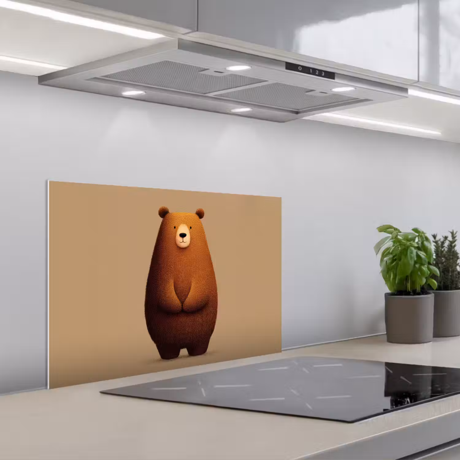 Beer - Minimalistisch - Bruin keuken achterwand spatscherm klein -3d_schuin