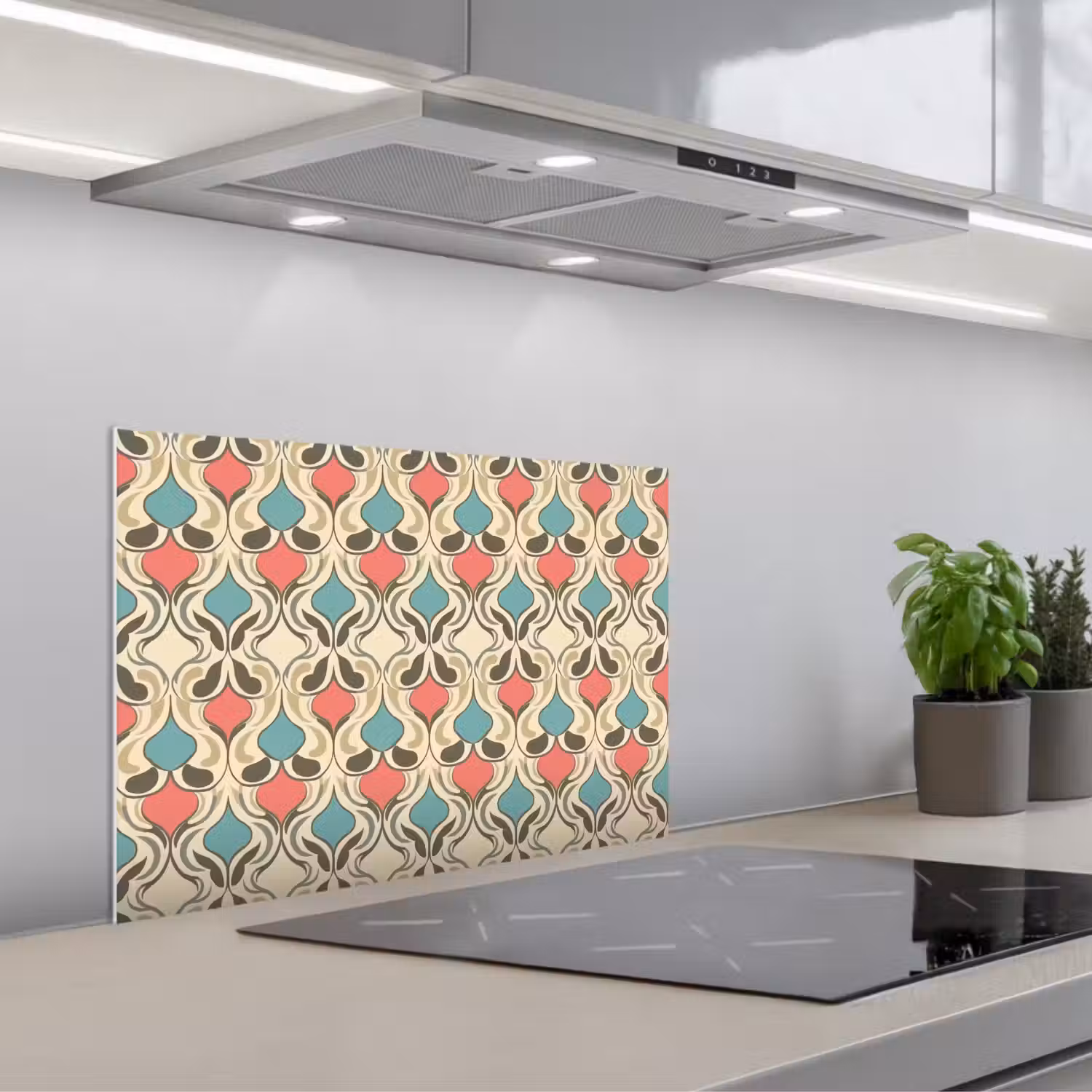 Barok - Retro - Kleurrijk keuken achterwand spatscherm klein 900 -3d_schuin