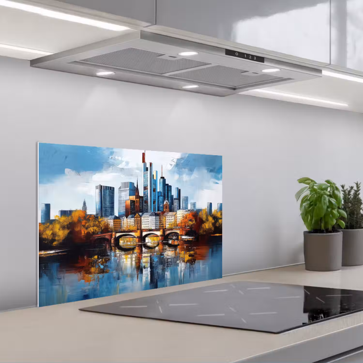 Bomen Frankfurt- Stad - Skyline - Brug keuken achterwand spatscherm klein -3d_schuin