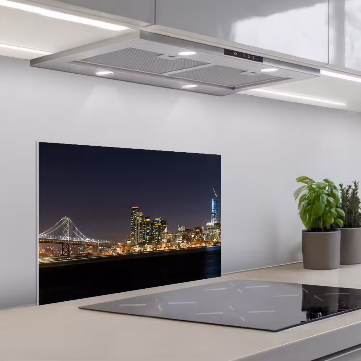 Verlichting - Hemel - Wolkenkrabbers - Skyline keuken achterwand spatscherm klein -3d_schuin