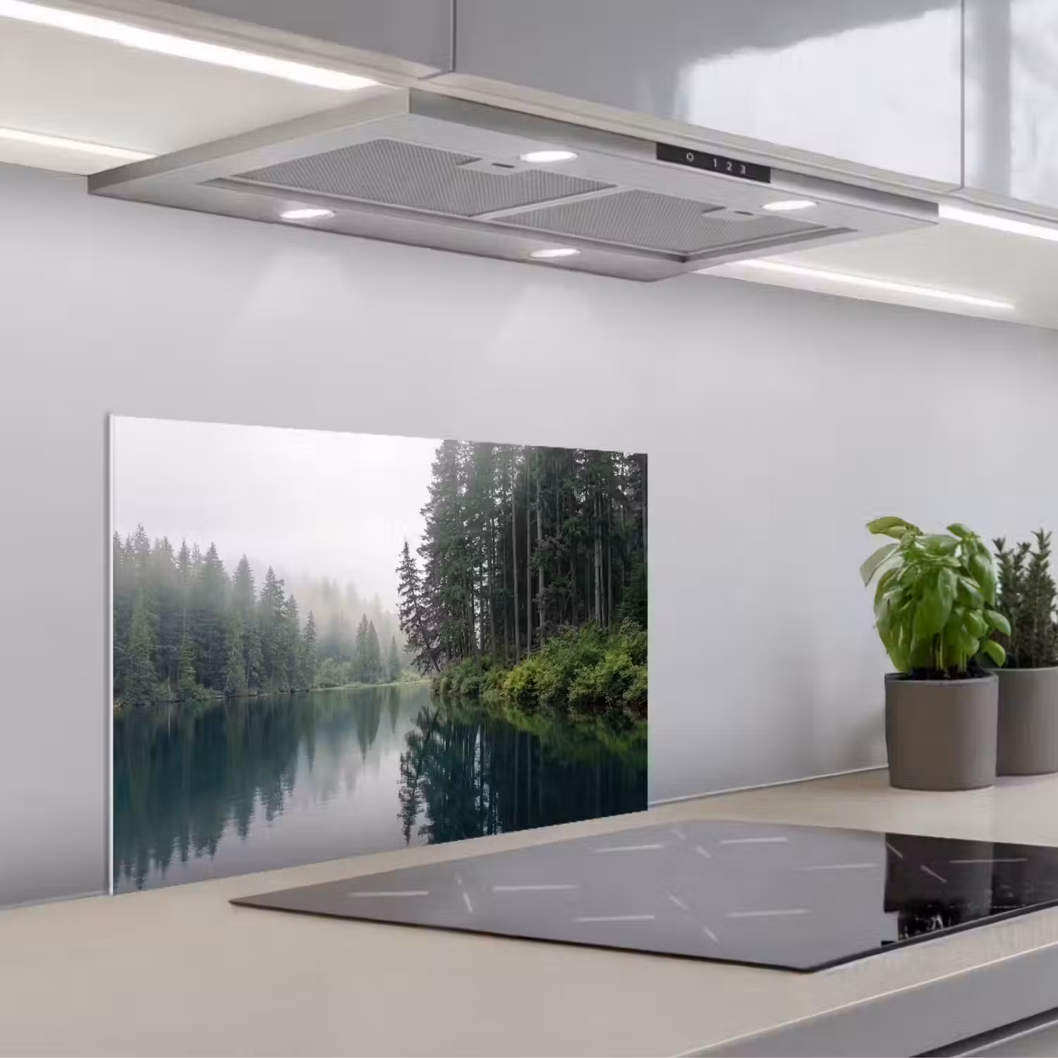 Bergen - Meer - Bos keuken achterwand spatscherm klein -3d_schuin